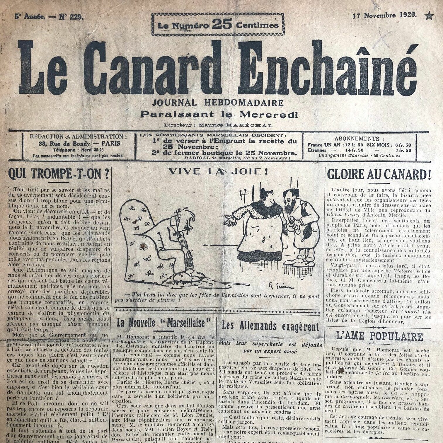 Couac ! | Acheter un Canard | Vente d'Anciens Journaux du Canard Enchaîné. Des Journaux Satiriques de Collection, Historiques & Authentiques de 1916 à 2004 ! | 229 rotated