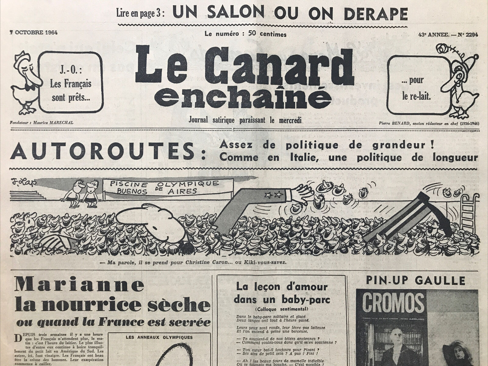 Couac ! | Acheter un Canard | Vente d'Anciens Journaux du Canard Enchaîné. Des Journaux Satiriques de Collection, Historiques & Authentiques de 1916 à 2004 ! | 2294