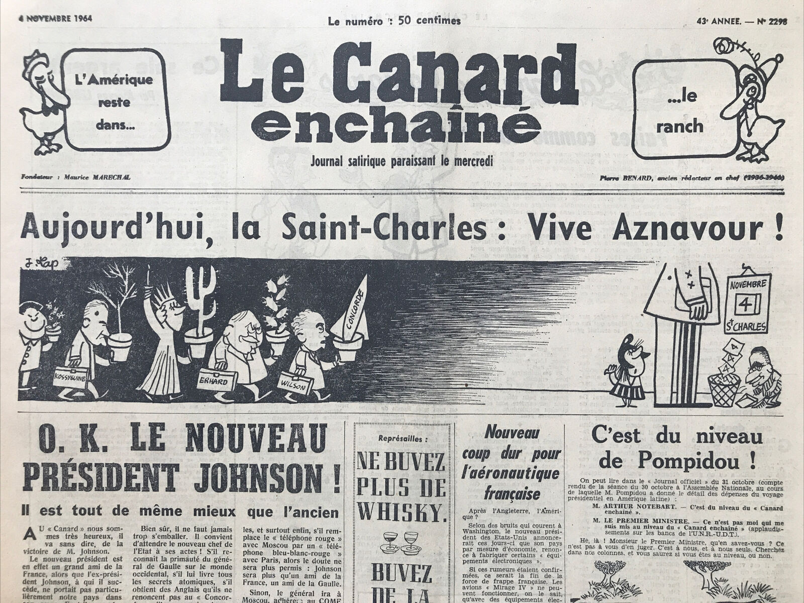 Couac ! | Acheter un Canard | Vente d'Anciens Journaux du Canard Enchaîné. Des Journaux Satiriques de Collection, Historiques & Authentiques de 1916 à 2004 ! | 2298