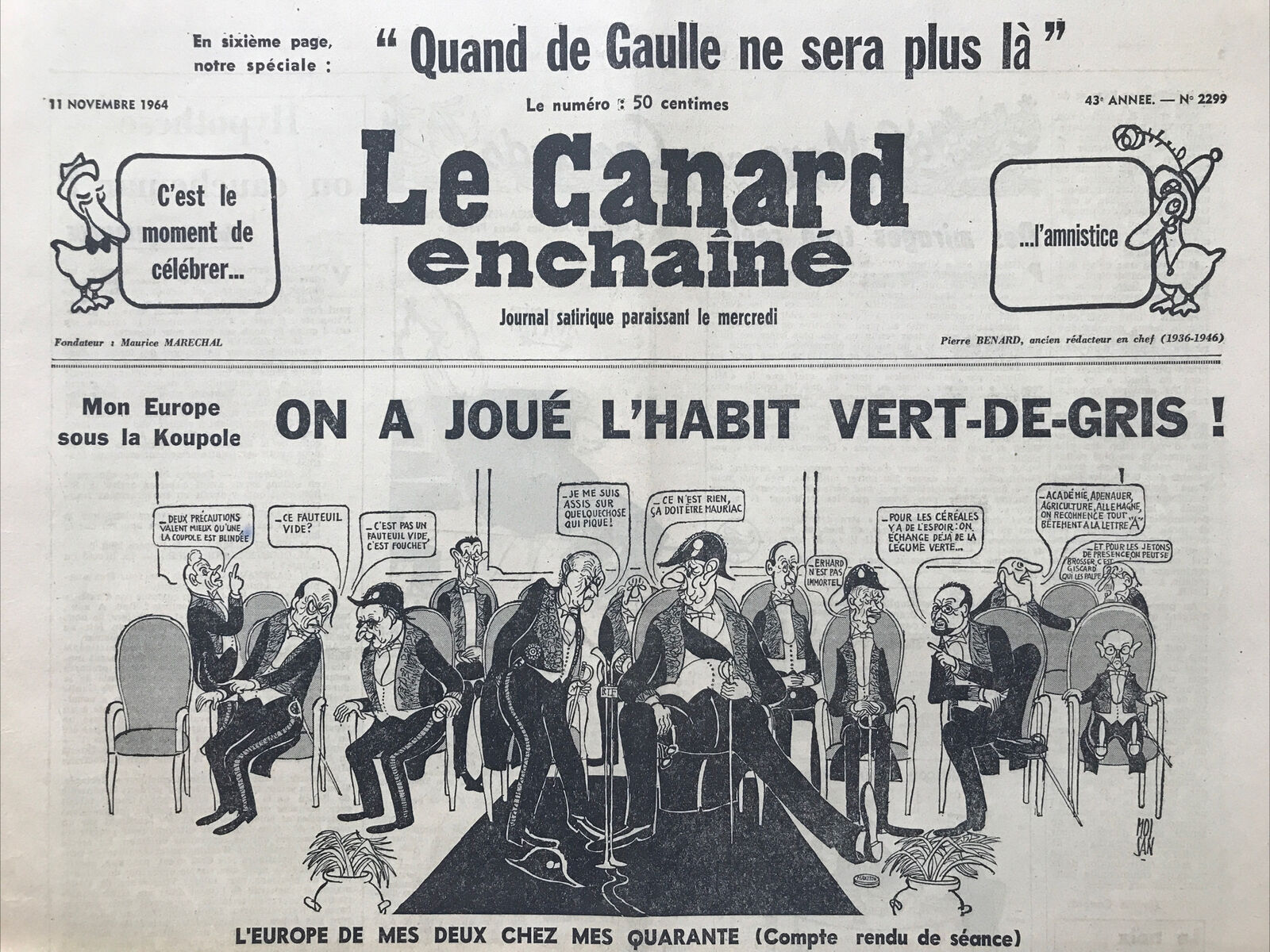 Couac ! | Acheter un Canard | Vente d'Anciens Journaux du Canard Enchaîné. Des Journaux Satiriques de Collection, Historiques & Authentiques de 1916 à 2004 ! | 2299