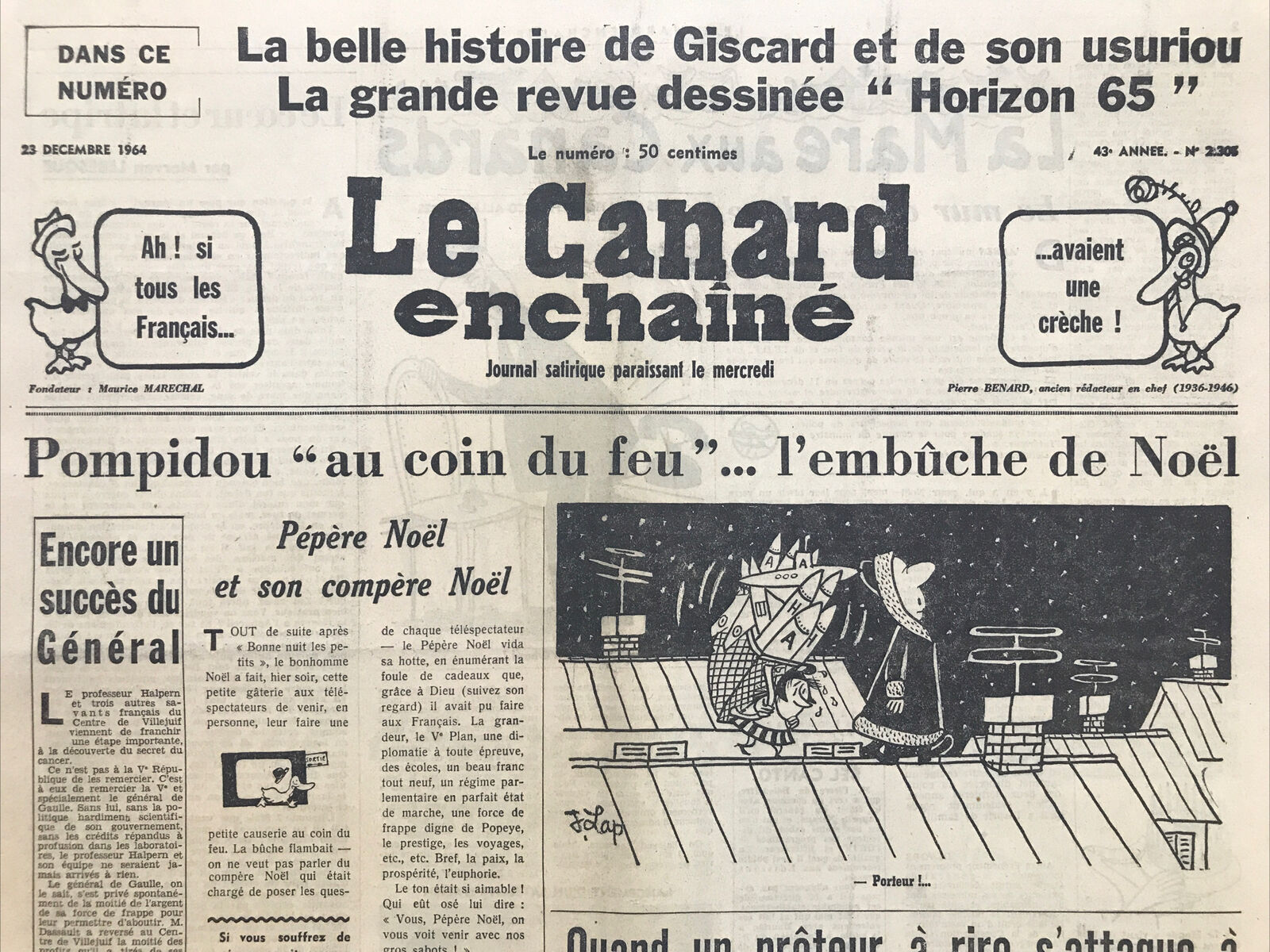 Couac ! | Acheter un Canard | Vente d'Anciens Journaux du Canard Enchaîné. Des Journaux Satiriques de Collection, Historiques & Authentiques de 1916 à 2004 ! | 2305