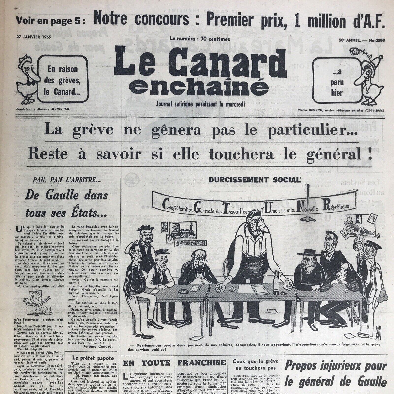 Couac ! | Acheter un Canard | Vente d'Anciens Journaux du Canard Enchaîné. Des Journaux Satiriques de Collection, Historiques & Authentiques de 1916 à 2004 ! | 2310