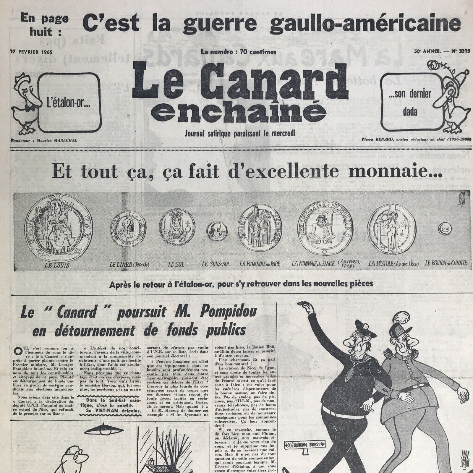 Couac ! | Acheter un Canard | Vente d'Anciens Journaux du Canard Enchaîné. Des Journaux Satiriques de Collection, Historiques & Authentiques de 1916 à 2004 ! | 2313