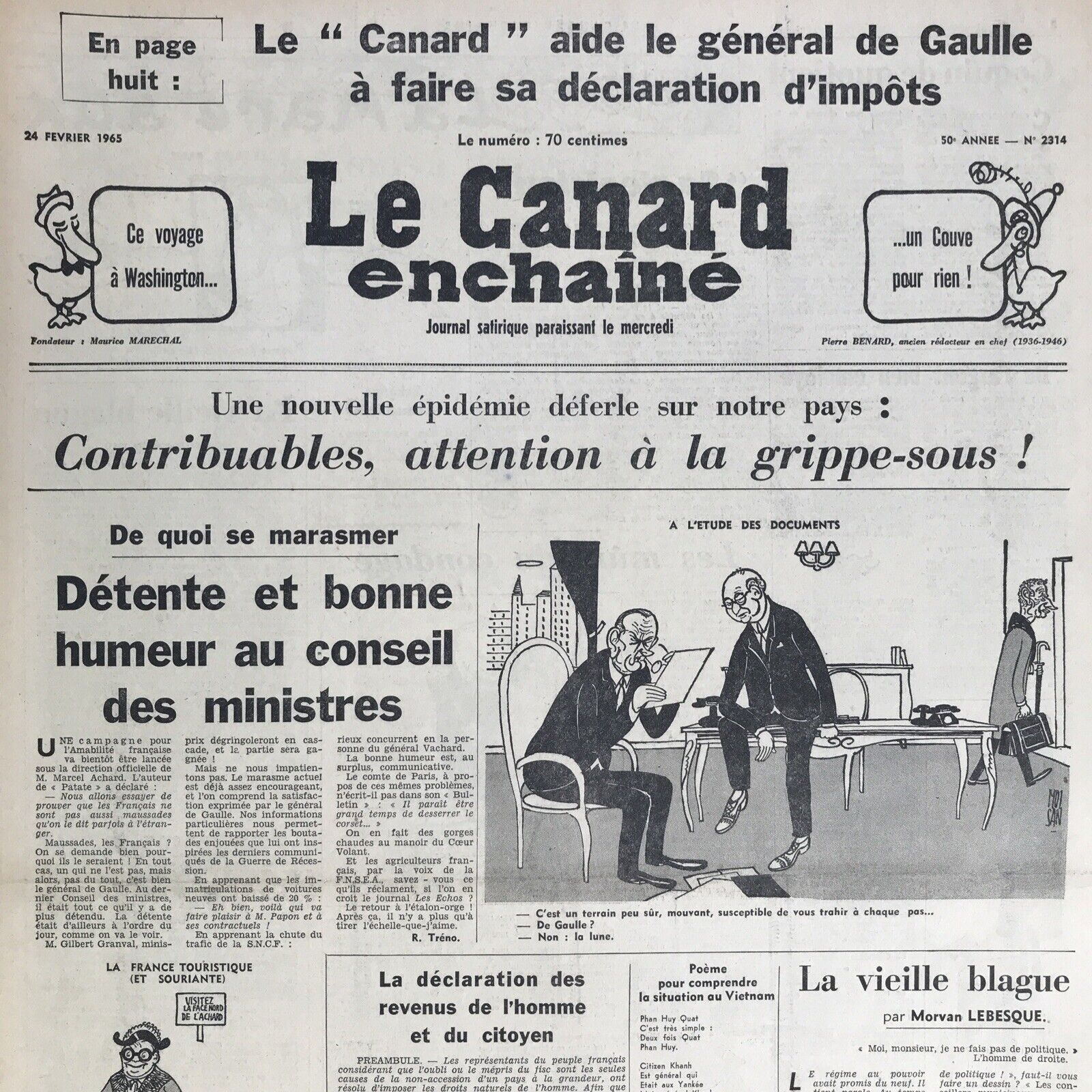 Couac ! | Acheter un Canard | Vente d'Anciens Journaux du Canard Enchaîné. Des Journaux Satiriques de Collection, Historiques & Authentiques de 1916 à 2004 ! | 2314