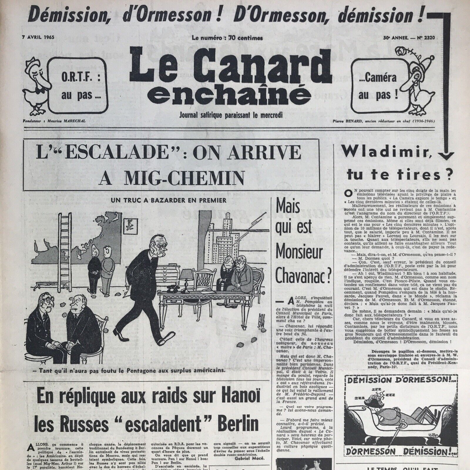 Couac ! | Acheter un Canard | Vente d'Anciens Journaux du Canard Enchaîné. Des Journaux Satiriques de Collection, Historiques & Authentiques de 1916 à 2004 ! | 2320