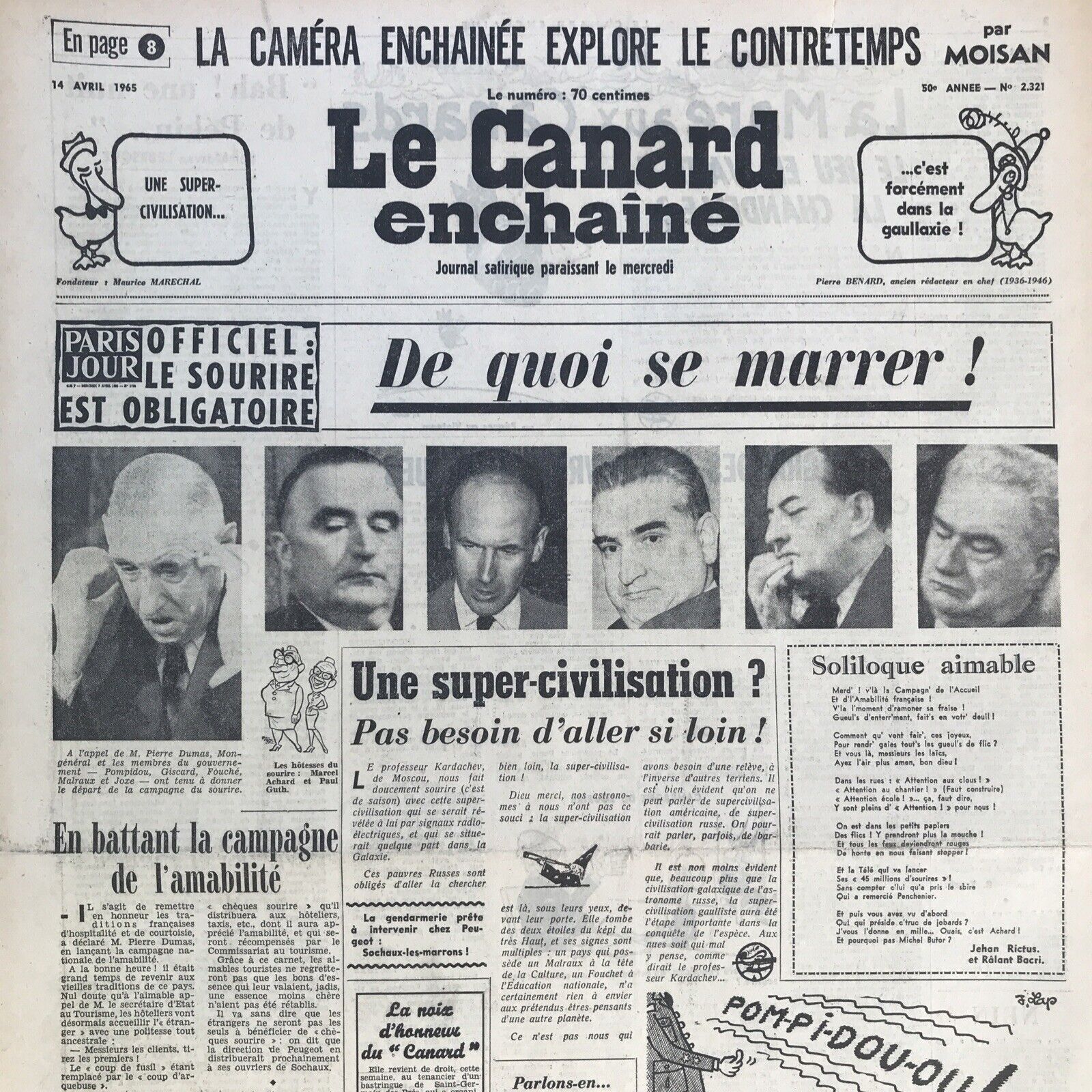 Couac ! | Acheter un Canard | Vente d'Anciens Journaux du Canard Enchaîné. Des Journaux Satiriques de Collection, Historiques & Authentiques de 1916 à 2004 ! | 2321