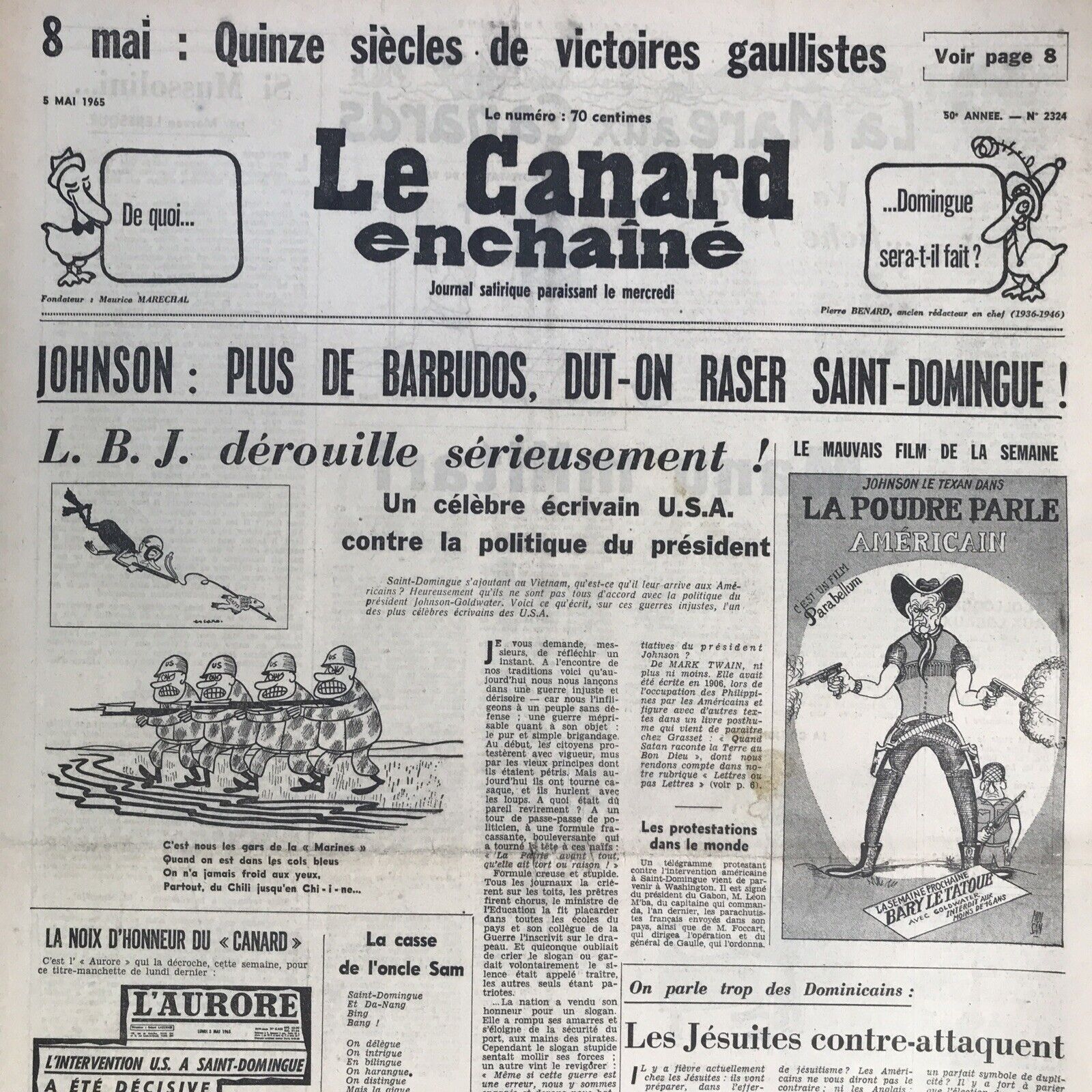 Couac ! | Acheter un Canard | Vente d'Anciens Journaux du Canard Enchaîné. Des Journaux Satiriques de Collection, Historiques & Authentiques de 1916 à 2004 ! | 2324