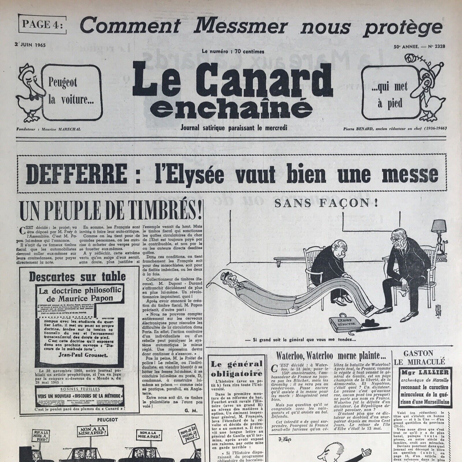 Couac ! | Acheter un Canard | Vente d'Anciens Journaux du Canard Enchaîné. Des Journaux Satiriques de Collection, Historiques & Authentiques de 1916 à 2004 ! | 2328