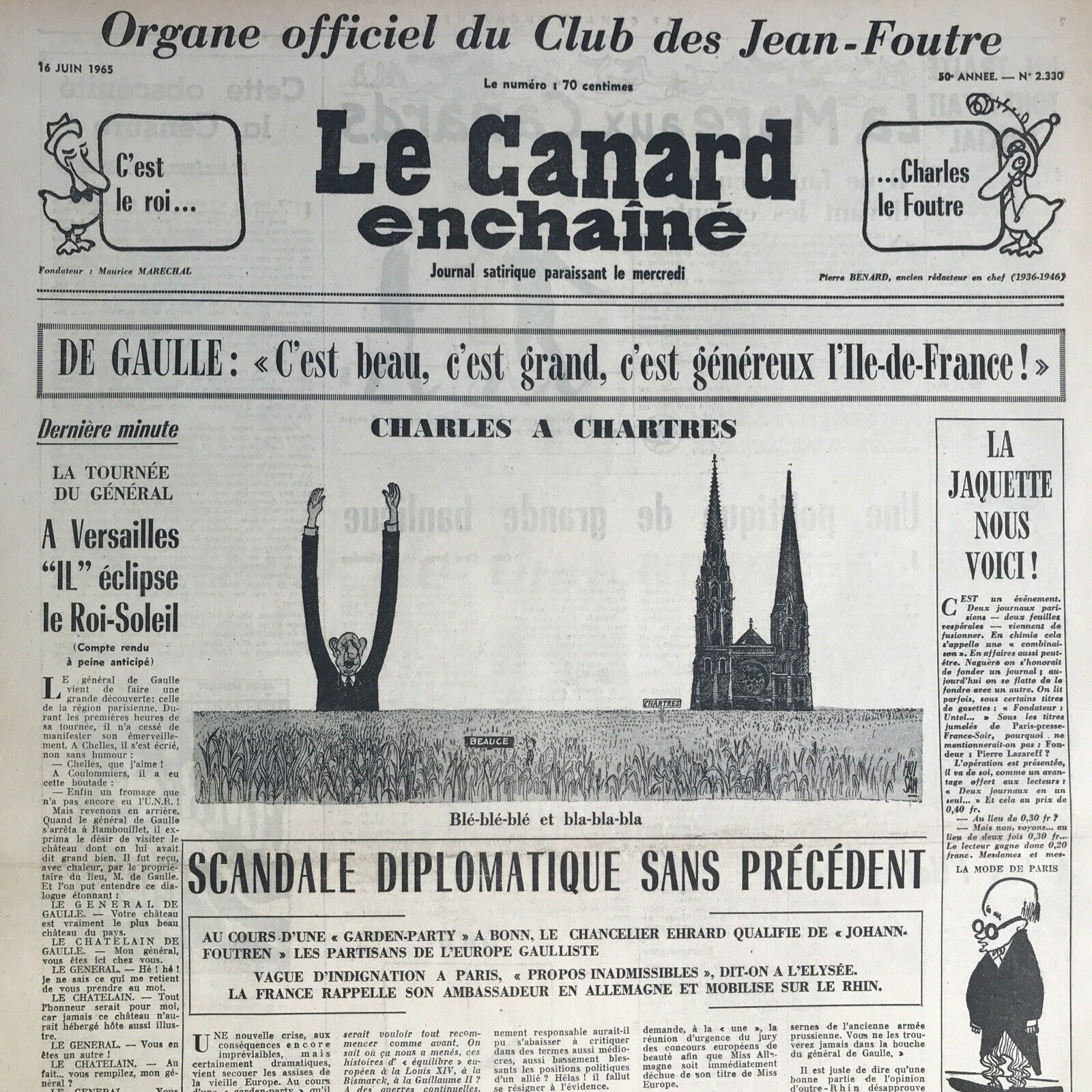 Couac ! | Acheter un Canard | Vente d'Anciens Journaux du Canard Enchaîné. Des Journaux Satiriques de Collection, Historiques & Authentiques de 1916 à 2004 ! | 2330