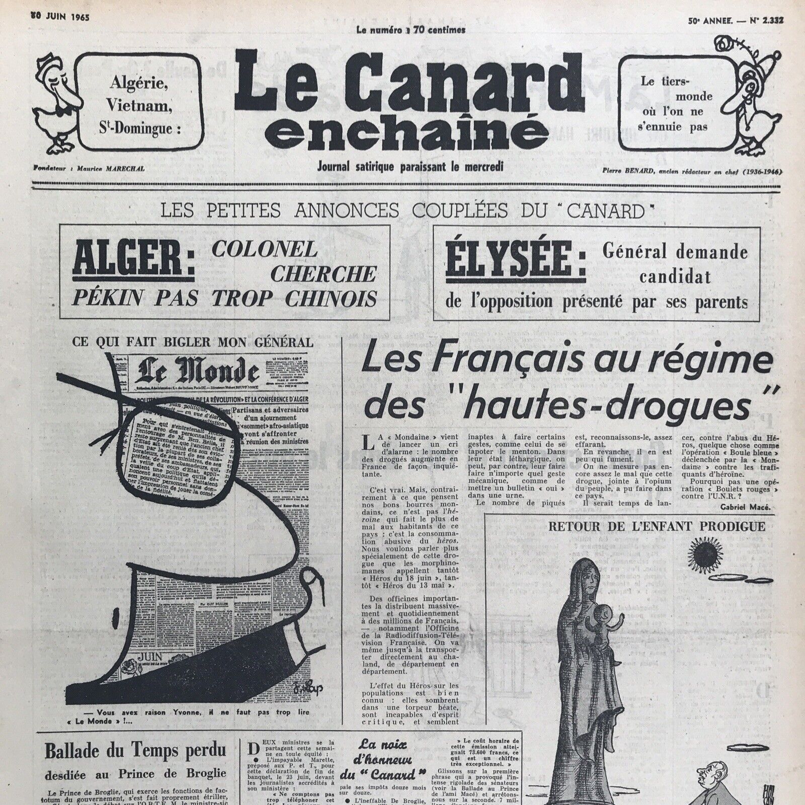 Couac ! | Acheter un Canard | Vente d'Anciens Journaux du Canard Enchaîné. Des Journaux Satiriques de Collection, Historiques & Authentiques de 1916 à 2004 ! | 2332