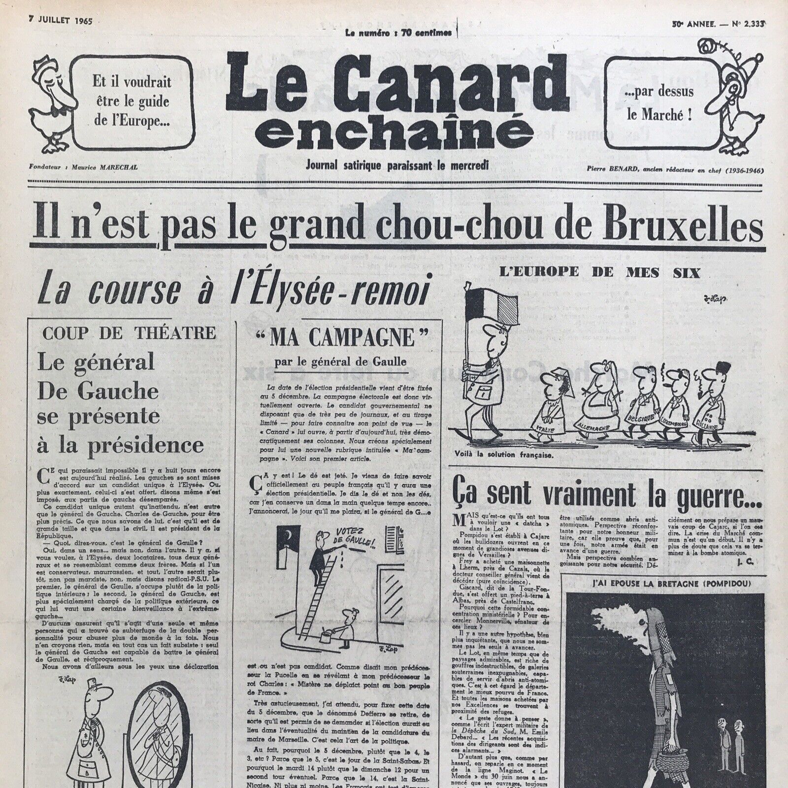 Couac ! | Acheter un Canard | Vente d'Anciens Journaux du Canard Enchaîné. Des Journaux Satiriques de Collection, Historiques & Authentiques de 1916 à 2004 ! | 2333