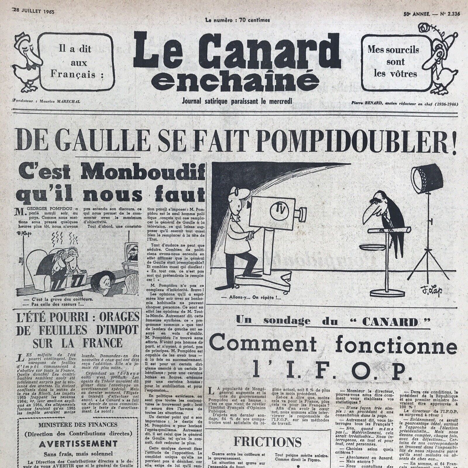 Couac ! | Acheter un Canard | Vente d'Anciens Journaux du Canard Enchaîné. Des Journaux Satiriques de Collection, Historiques & Authentiques de 1916 à 2004 ! | 2336