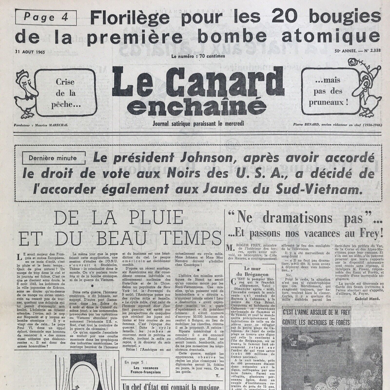 Couac ! | Acheter un Canard | Vente d'Anciens Journaux du Canard Enchaîné. Des Journaux Satiriques de Collection, Historiques & Authentiques de 1916 à 2004 ! | 2338