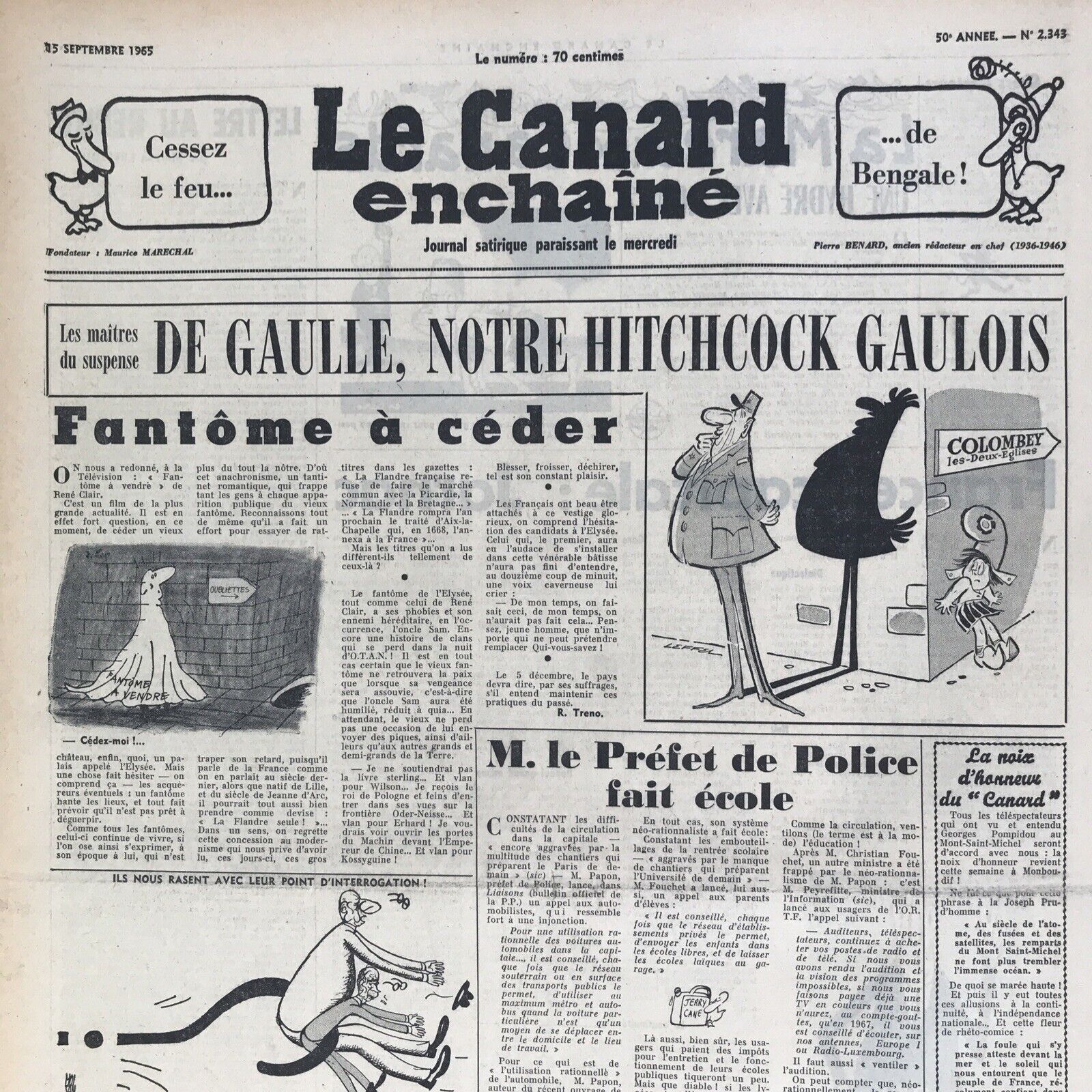 Couac ! | Acheter un Canard | Vente d'Anciens Journaux du Canard Enchaîné. Des Journaux Satiriques de Collection, Historiques & Authentiques de 1916 à 2004 ! | 2343