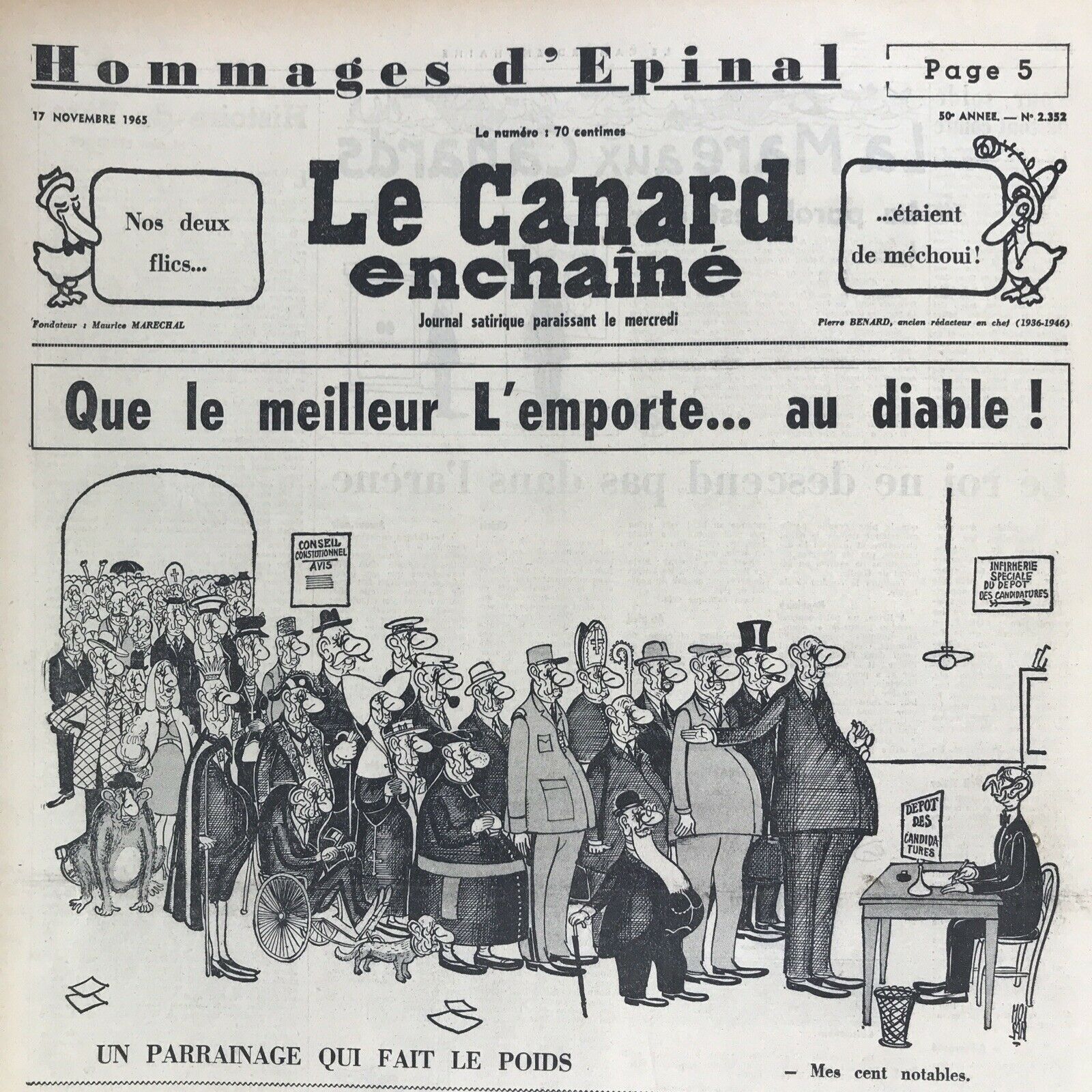 Couac ! | Acheter un Canard | Vente d'Anciens Journaux du Canard Enchaîné. Des Journaux Satiriques de Collection, Historiques & Authentiques de 1916 à 2004 ! | 2352