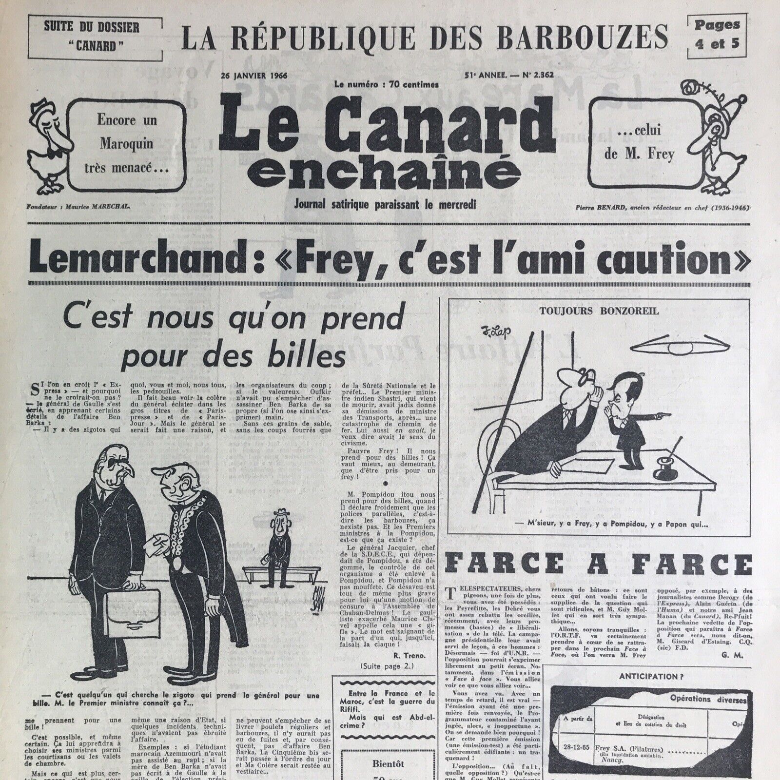 Couac ! | Acheter un Canard | Vente d'Anciens Journaux du Canard Enchaîné. Des Journaux Satiriques de Collection, Historiques & Authentiques de 1916 à 2004 ! | 2362