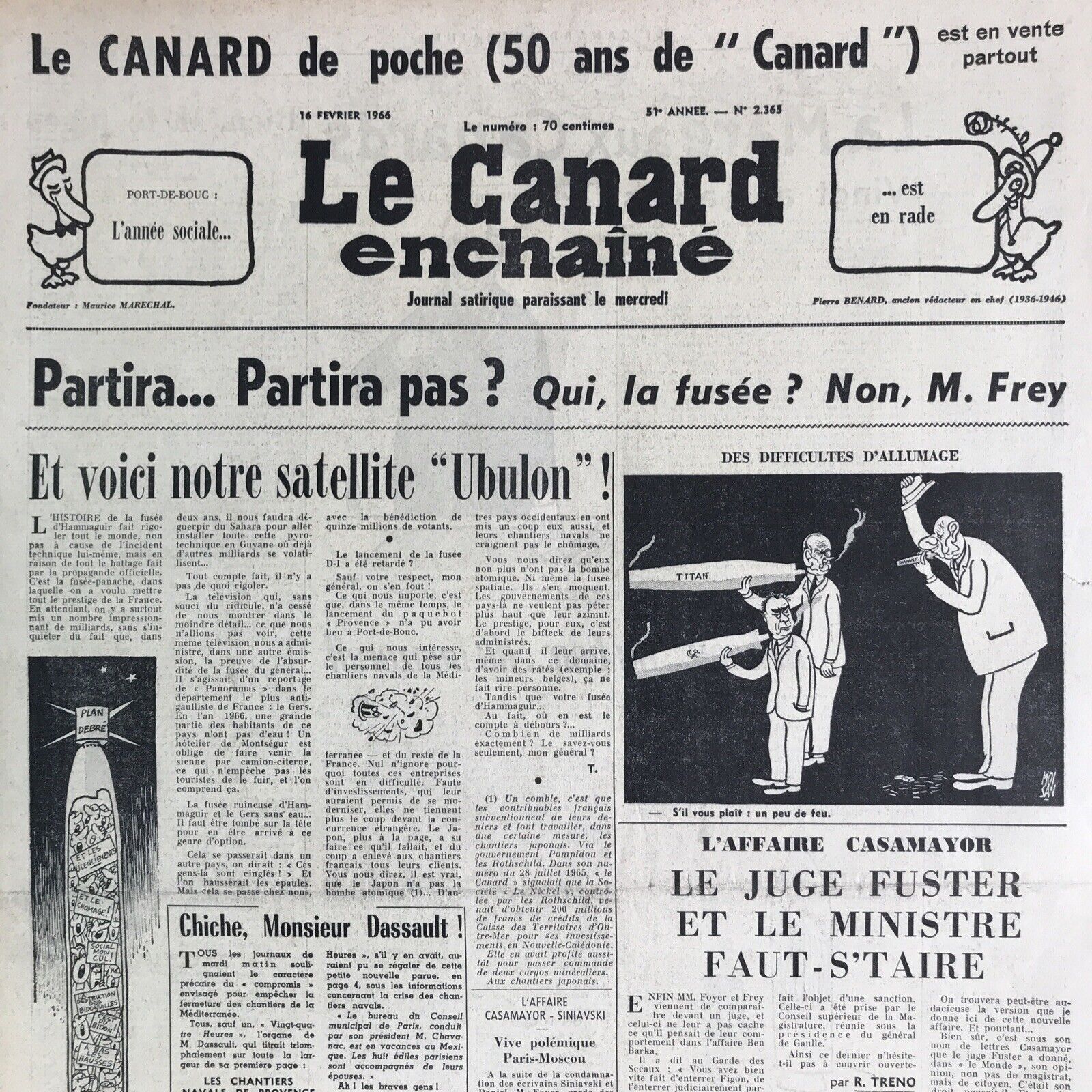 Couac ! | Acheter un Canard | Vente d'Anciens Journaux du Canard Enchaîné. Des Journaux Satiriques de Collection, Historiques & Authentiques de 1916 à 2004 ! | 2365