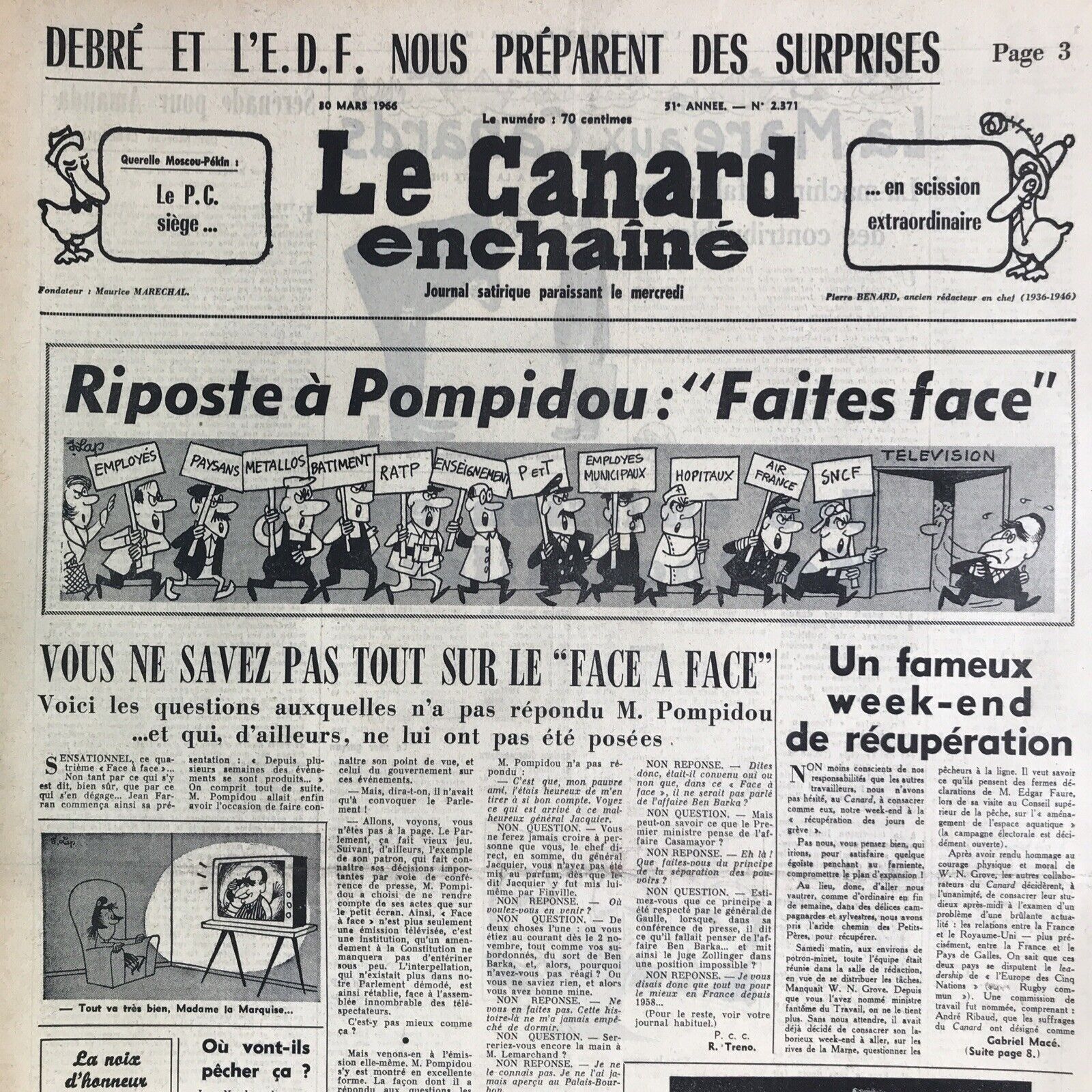 Couac ! | Acheter un Canard | Vente d'Anciens Journaux du Canard Enchaîné. Des Journaux Satiriques de Collection, Historiques & Authentiques de 1916 à 2004 ! | 2371