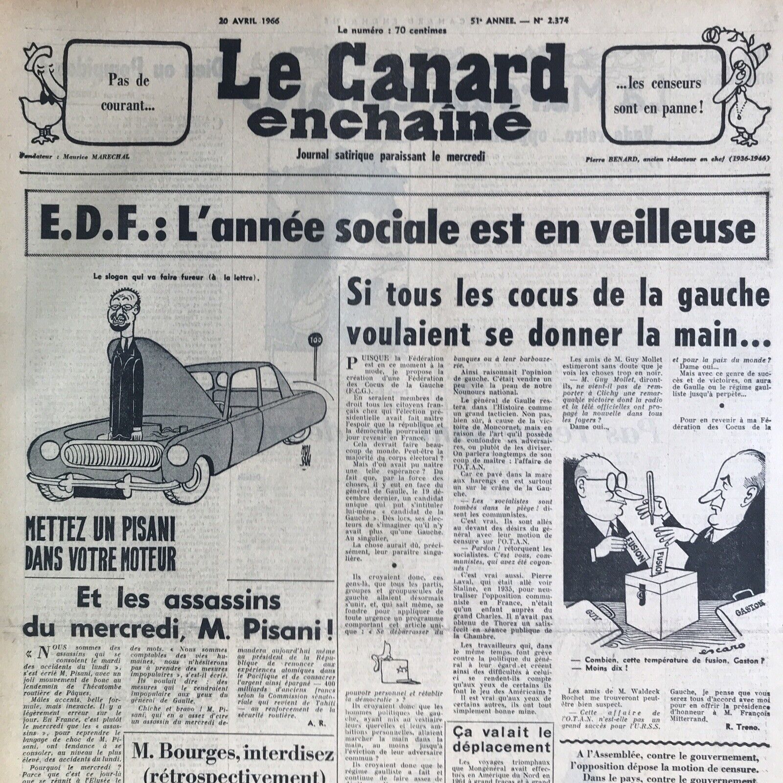 Couac ! | Acheter un Canard | Vente d'Anciens Journaux du Canard Enchaîné. Des Journaux Satiriques de Collection, Historiques & Authentiques de 1916 à 2004 ! | 2374