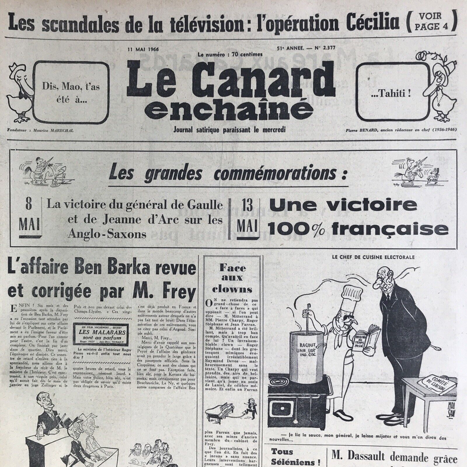 Couac ! | Acheter un Canard | Vente d'Anciens Journaux du Canard Enchaîné. Des Journaux Satiriques de Collection, Historiques & Authentiques de 1916 à 2004 ! | 2377