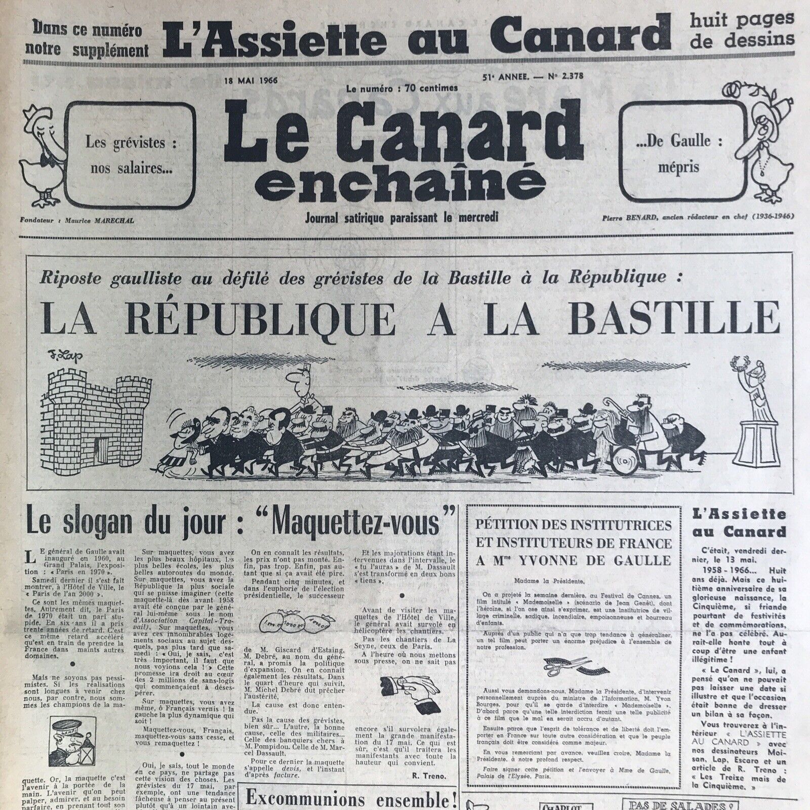 Couac ! | Acheter un Canard | Vente d'Anciens Journaux du Canard Enchaîné. Des Journaux Satiriques de Collection, Historiques & Authentiques de 1916 à 2004 ! | 2378