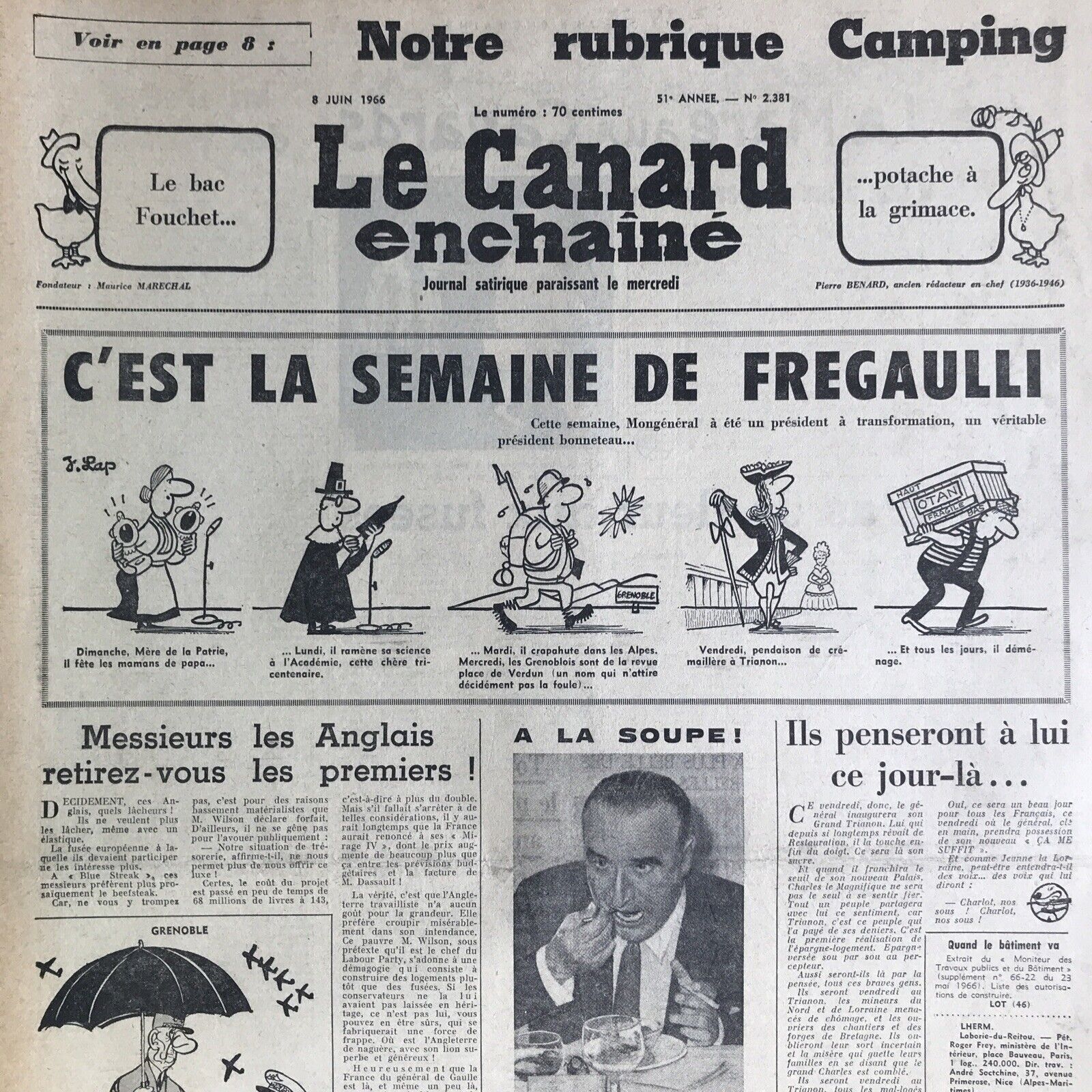 Couac ! | Acheter un Canard | Vente d'Anciens Journaux du Canard Enchaîné. Des Journaux Satiriques de Collection, Historiques & Authentiques de 1916 à 2004 ! | 2381