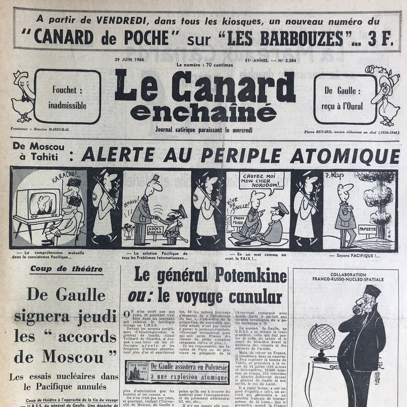 Couac ! | Acheter un Canard | Vente d'Anciens Journaux du Canard Enchaîné. Des Journaux Satiriques de Collection, Historiques & Authentiques de 1916 à 2004 ! | 2384 3