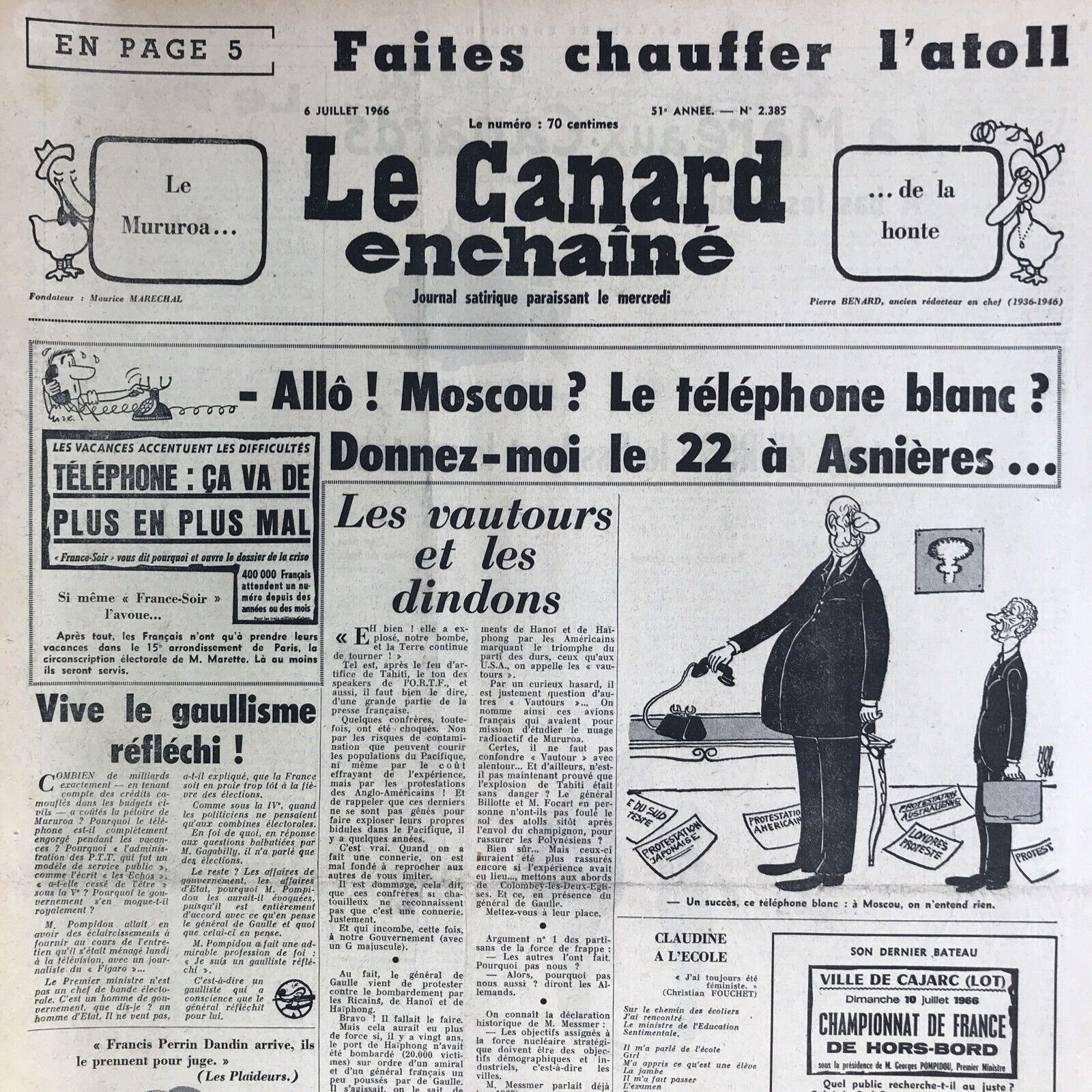 Couac ! | Acheter un Canard | Vente d'Anciens Journaux du Canard Enchaîné. Des Journaux Satiriques de Collection, Historiques & Authentiques de 1916 à 2004 ! | 2385 2