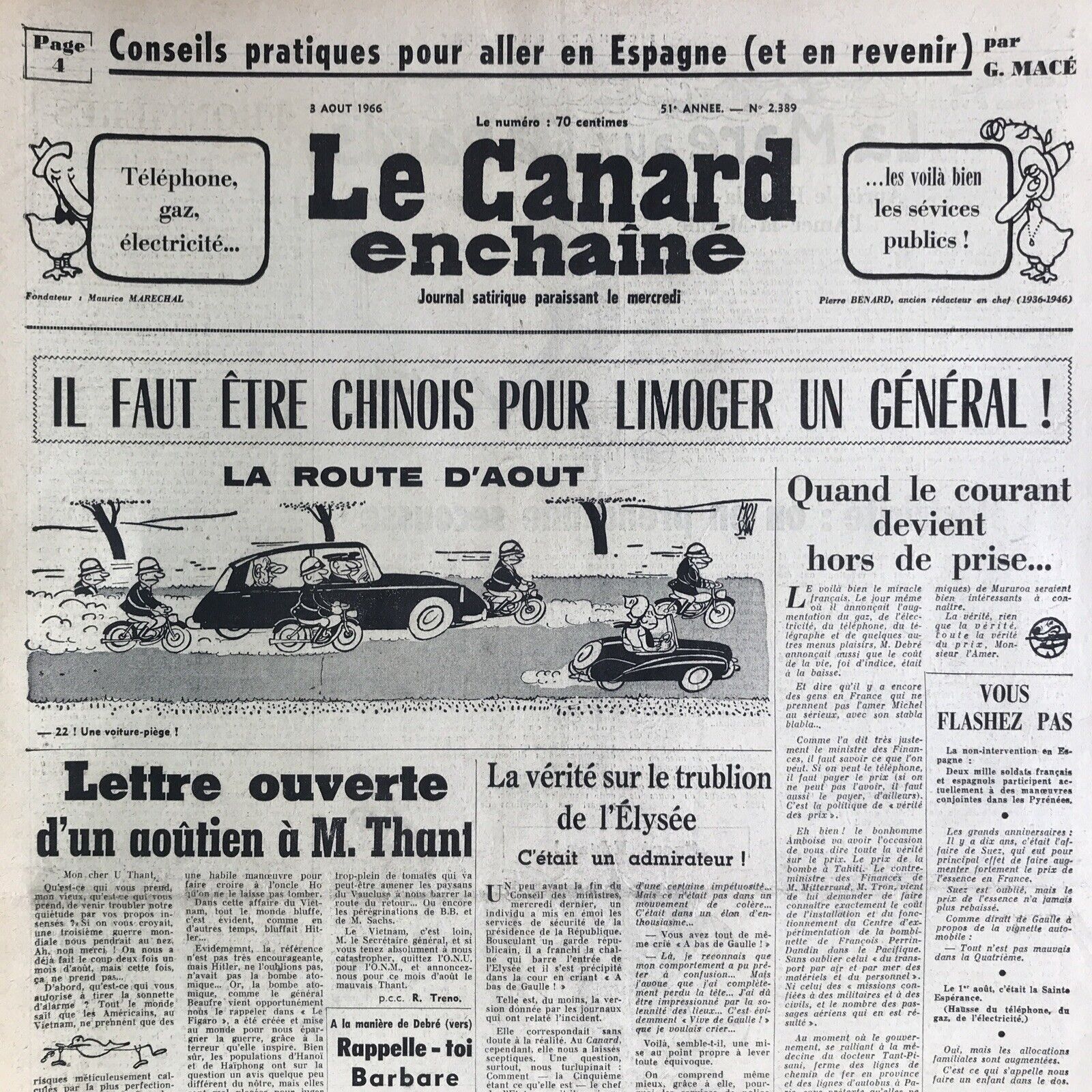 Couac ! | Acheter un Canard | Vente d'Anciens Journaux du Canard Enchaîné. Des Journaux Satiriques de Collection, Historiques & Authentiques de 1916 à 2004 ! | 2389