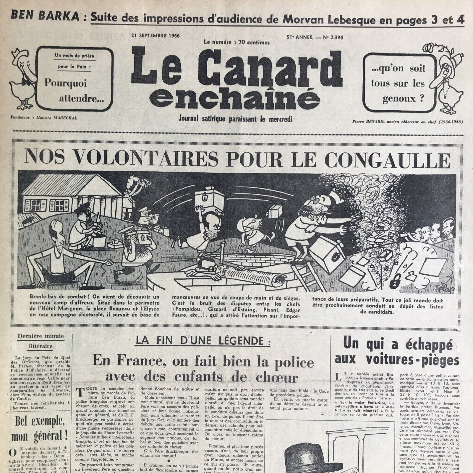 Couac ! | Acheter un Canard | Vente d'Anciens Journaux du Canard Enchaîné. Des Journaux Satiriques de Collection, Historiques & Authentiques de 1916 à 2004 ! | 2396