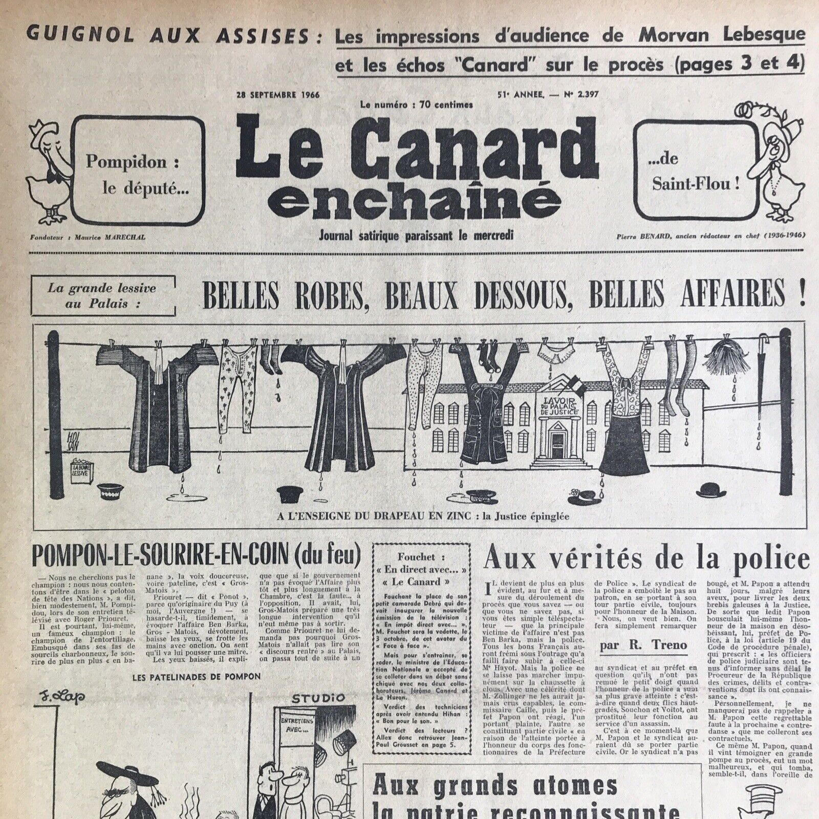 Couac ! | Acheter un Canard | Vente d'Anciens Journaux du Canard Enchaîné. Des Journaux Satiriques de Collection, Historiques & Authentiques de 1916 à 2004 ! | 2397