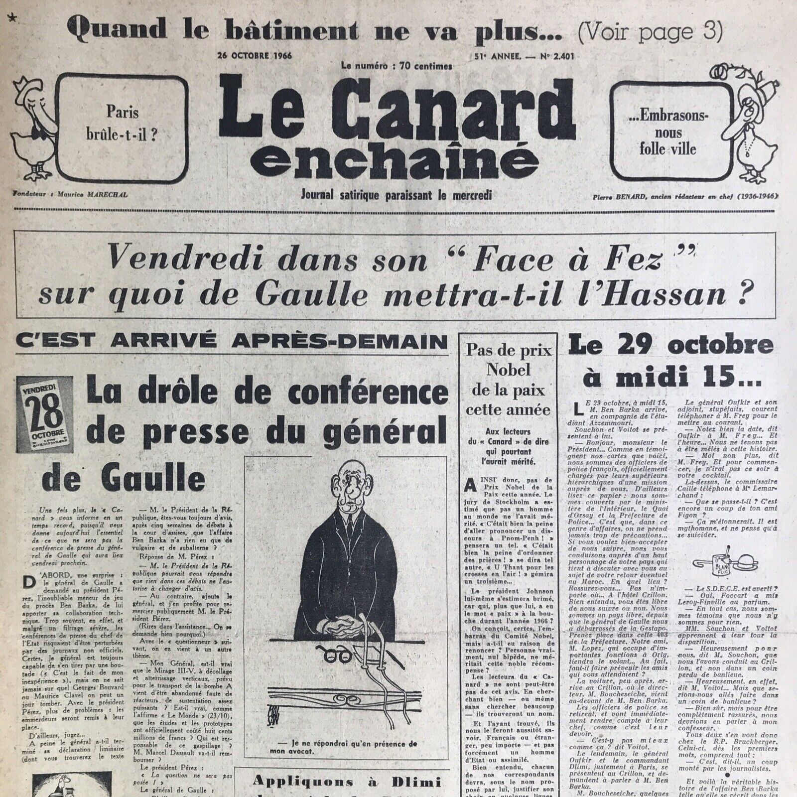 Couac ! | Acheter un Canard | Vente d'Anciens Journaux du Canard Enchaîné. Des Journaux Satiriques de Collection, Historiques & Authentiques de 1916 à 2004 ! | 2401