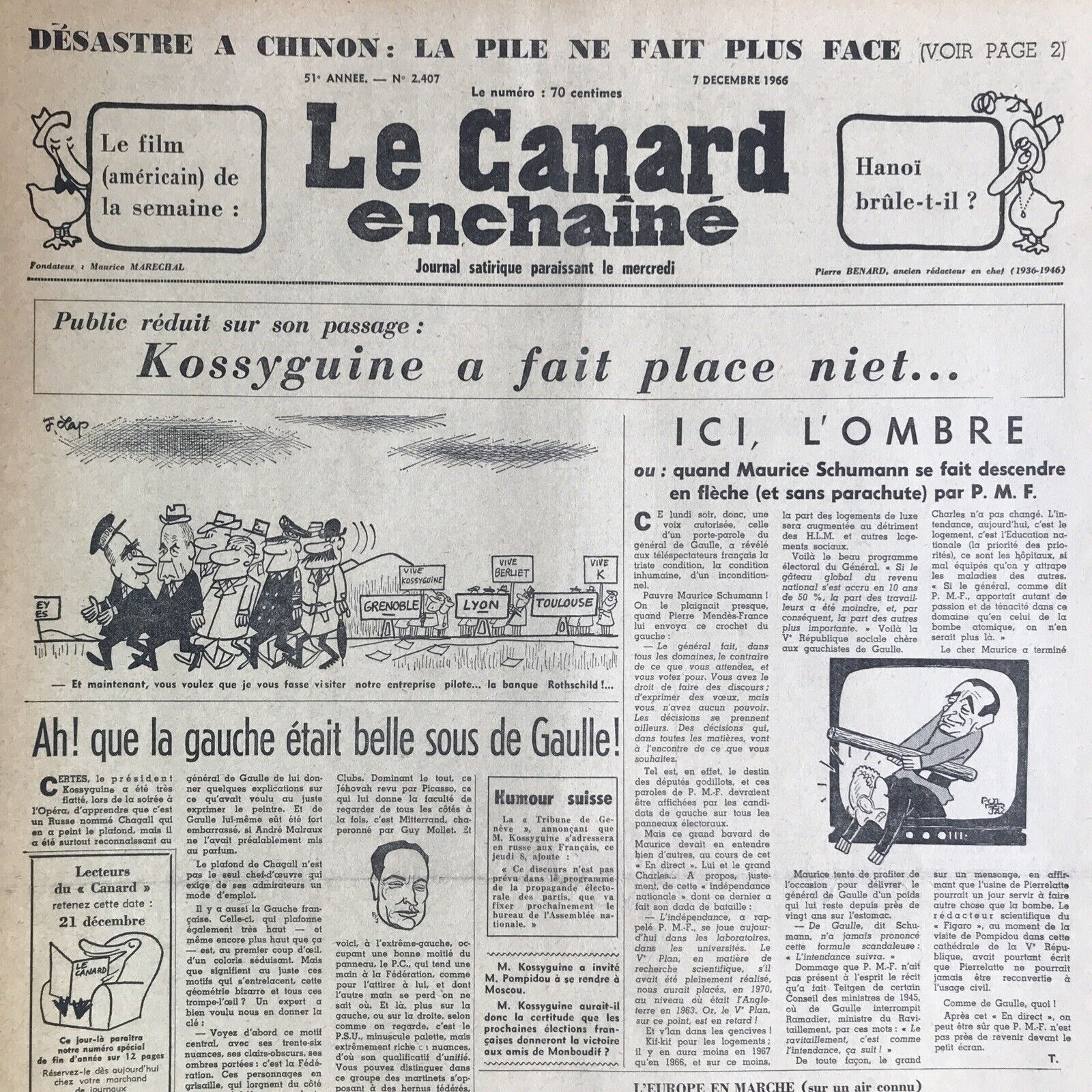 Couac ! | Acheter un Canard | Vente d'Anciens Journaux du Canard Enchaîné. Des Journaux Satiriques de Collection, Historiques & Authentiques de 1916 à 2004 ! | 2407