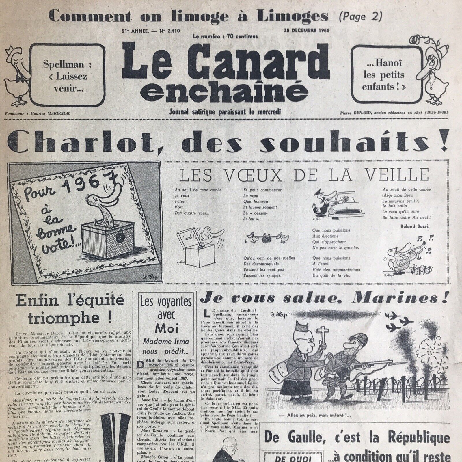 Couac ! | Acheter un Canard | Vente d'Anciens Journaux du Canard Enchaîné. Des Journaux Satiriques de Collection, Historiques & Authentiques de 1916 à 2004 ! | 2410