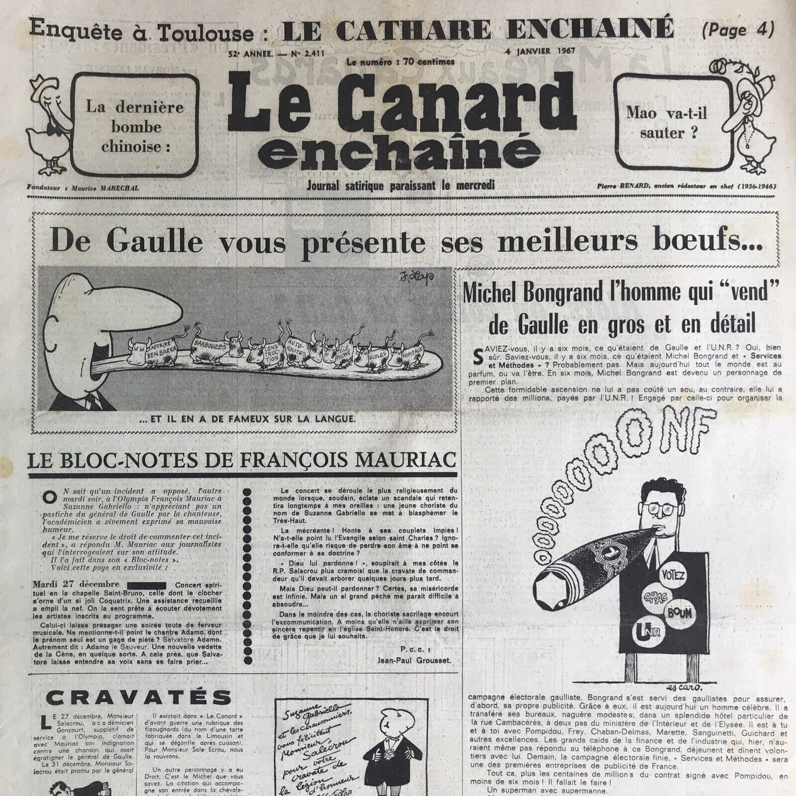 Couac ! | Acheter un Canard | Vente d'Anciens Journaux du Canard Enchaîné. Des Journaux Satiriques de Collection, Historiques & Authentiques de 1916 à 2004 ! | 2411