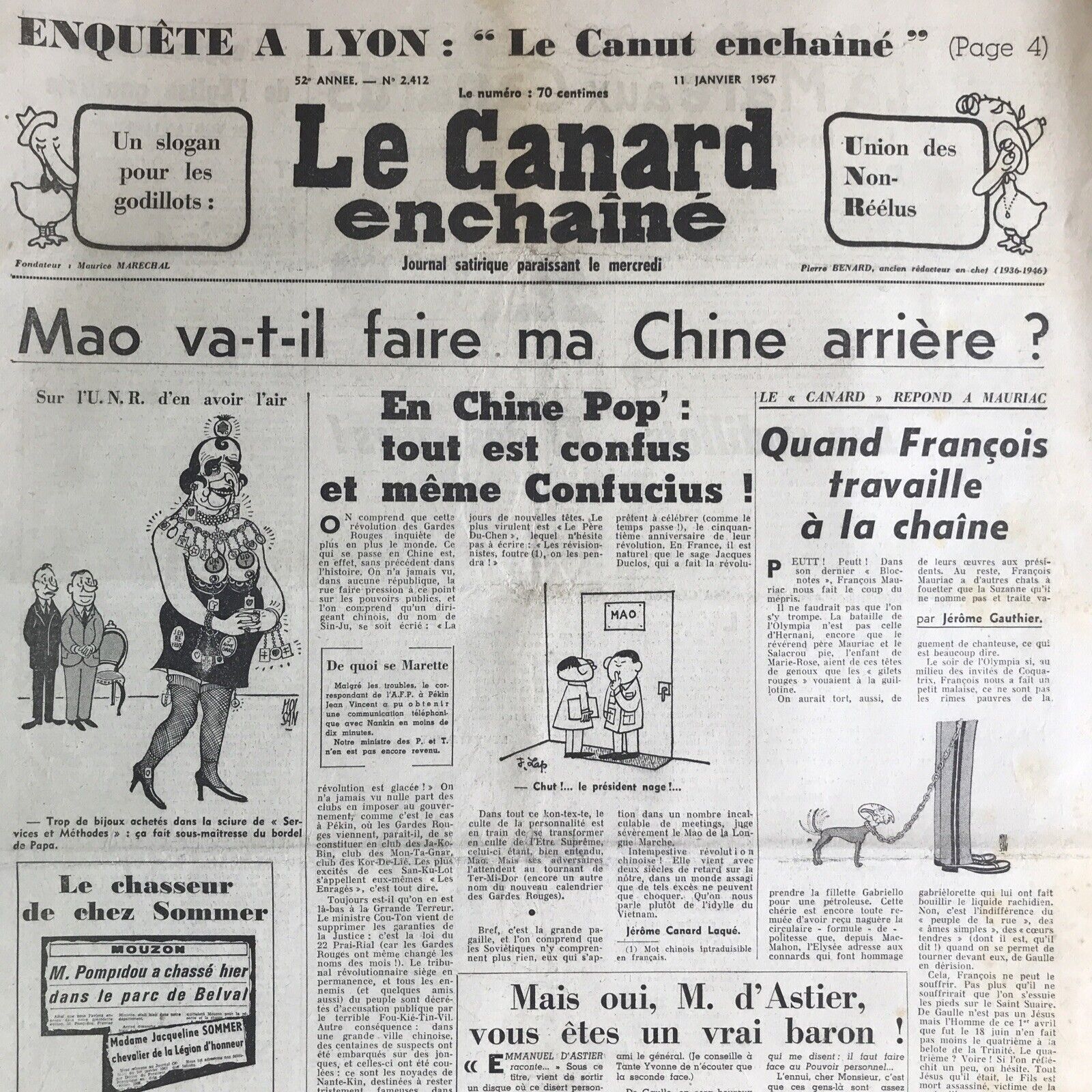 Couac ! | Acheter un Canard | Vente d'Anciens Journaux du Canard Enchaîné. Des Journaux Satiriques de Collection, Historiques & Authentiques de 1916 à 2004 ! | 2412