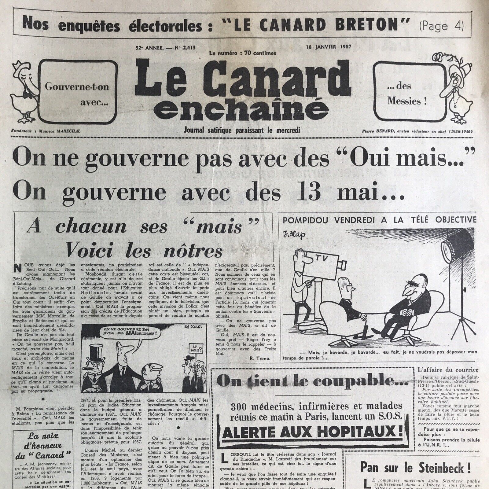 Couac ! | Acheter un Canard | Vente d'Anciens Journaux du Canard Enchaîné. Des Journaux Satiriques de Collection, Historiques & Authentiques de 1916 à 2004 ! | 2413