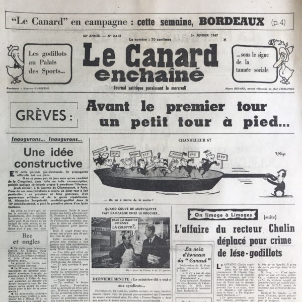 Couac ! | N° 2415 du Canard Enchaîné - 1 Février 1967 | Jean-Luc GODARD - Felicien MARCEAU - Georges NEVEUX - VIDOCQ | 2415