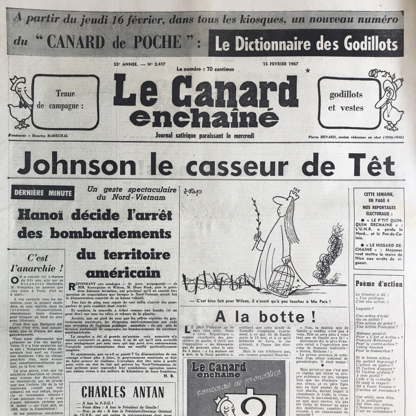 Couac ! | Acheter un Canard | Vente d'Anciens Journaux du Canard Enchaîné. Des Journaux Satiriques de Collection, Historiques & Authentiques de 1916 à 2004 ! | 2417