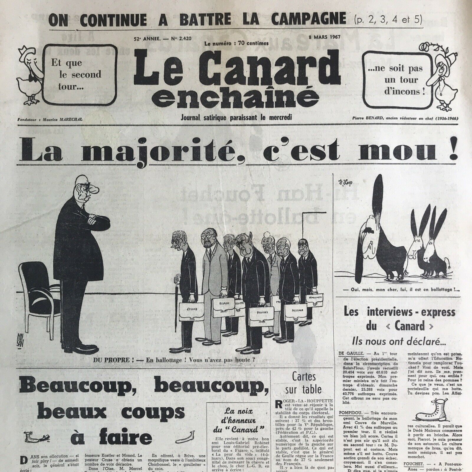 Couac ! | Acheter un Canard | Vente d'Anciens Journaux du Canard Enchaîné. Des Journaux Satiriques de Collection, Historiques & Authentiques de 1916 à 2004 ! | 2420