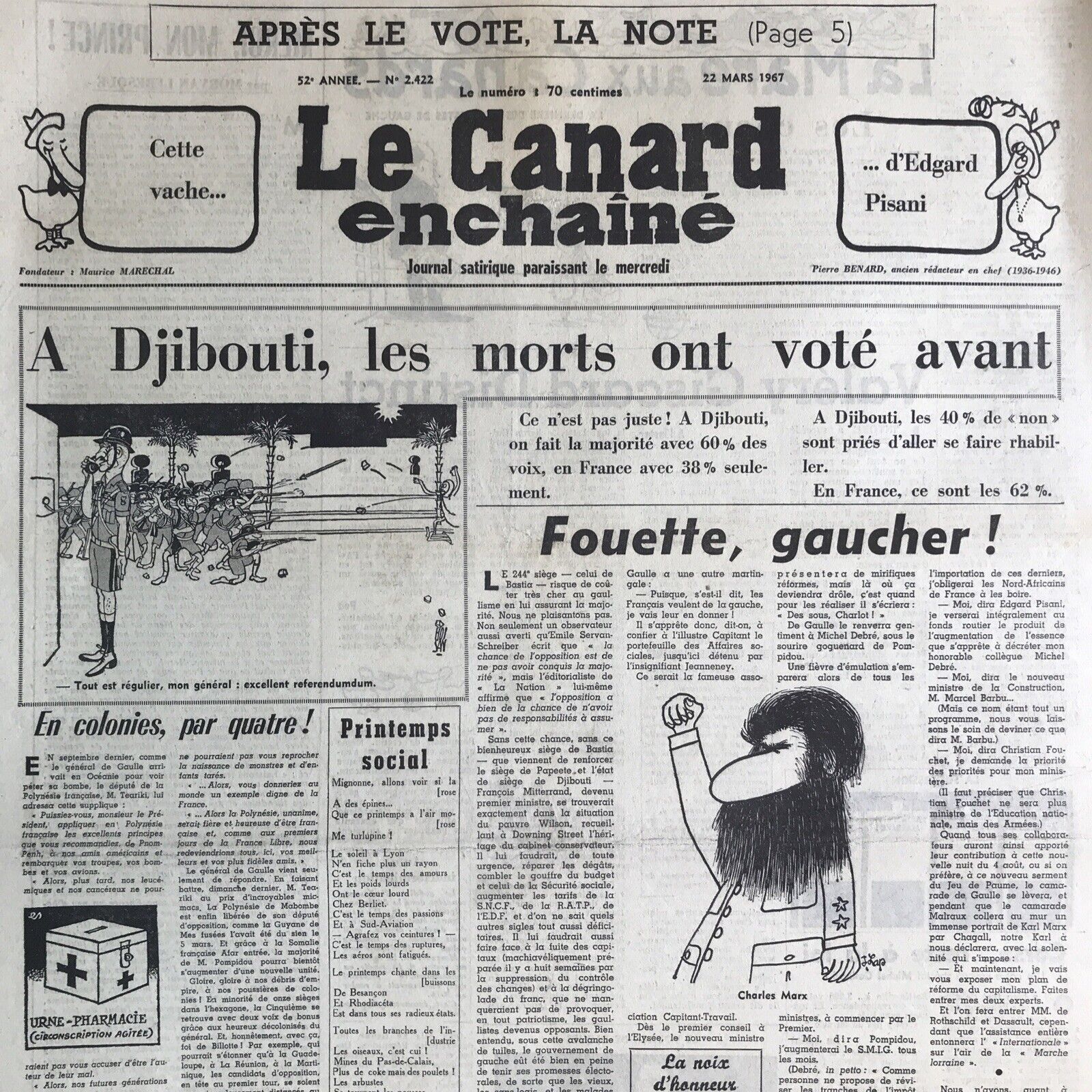 Couac ! | Acheter un Canard | Vente d'Anciens Journaux du Canard Enchaîné. Des Journaux Satiriques de Collection, Historiques & Authentiques de 1916 à 2004 ! | 2422