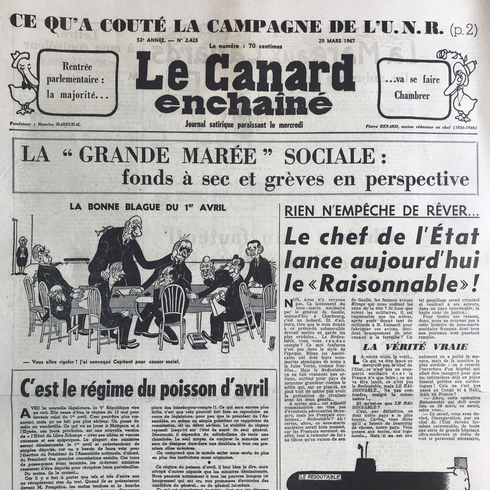 Couac ! | Acheter un Canard | Vente d'Anciens Journaux du Canard Enchaîné. Des Journaux Satiriques de Collection, Historiques & Authentiques de 1916 à 2004 ! | 2423