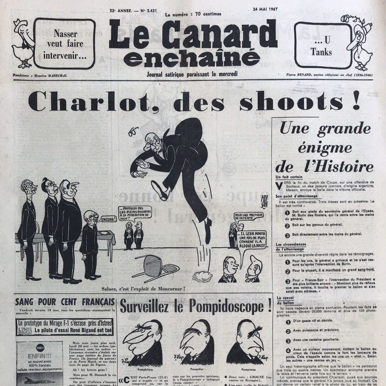 Couac ! | Acheter un Canard | Vente d'Anciens Journaux du Canard Enchaîné. Des Journaux Satiriques de Collection, Historiques & Authentiques de 1916 à 2004 ! | 2431