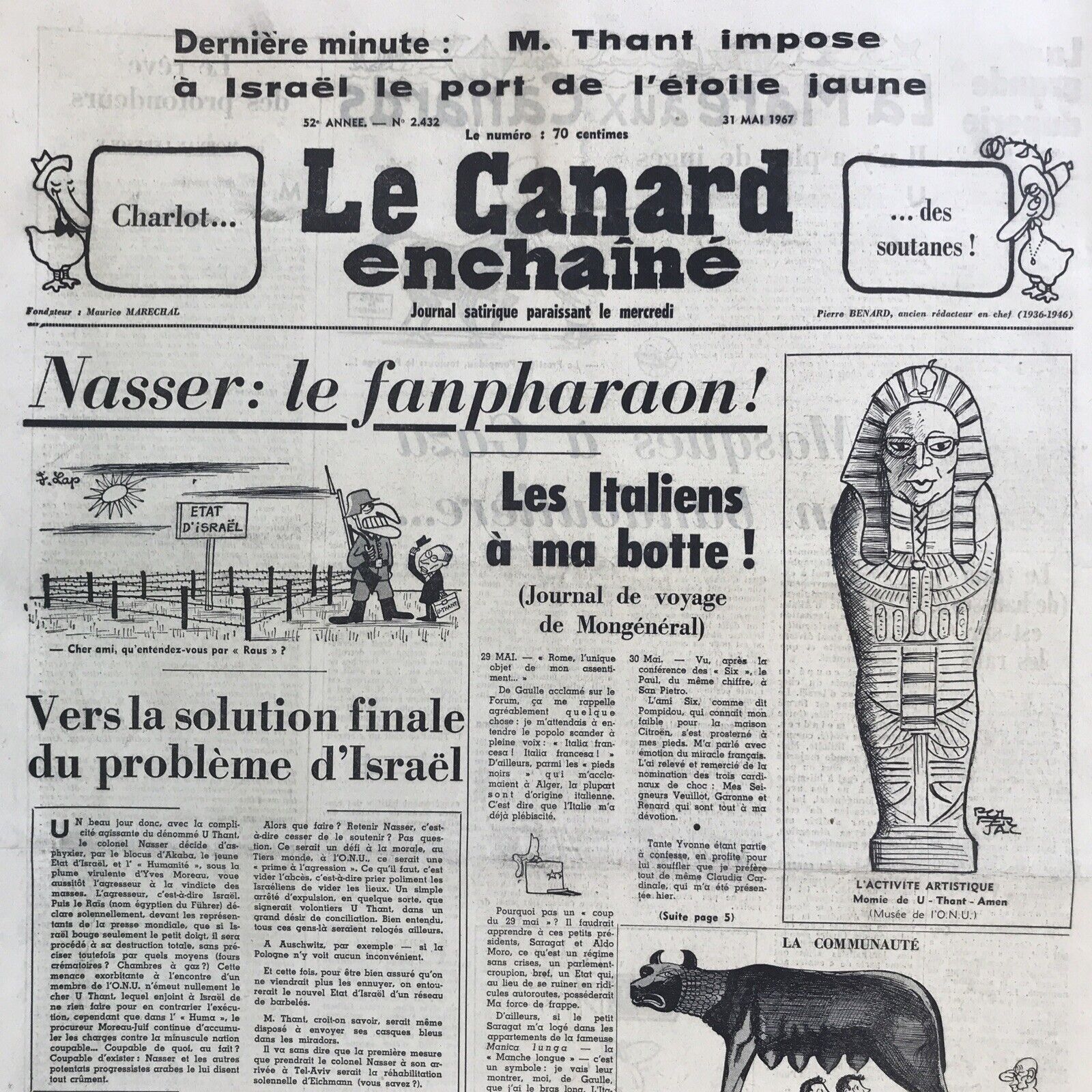 Couac ! | Acheter un Canard | Vente d'Anciens Journaux du Canard Enchaîné. Des Journaux Satiriques de Collection, Historiques & Authentiques de 1916 à 2004 ! | 2432