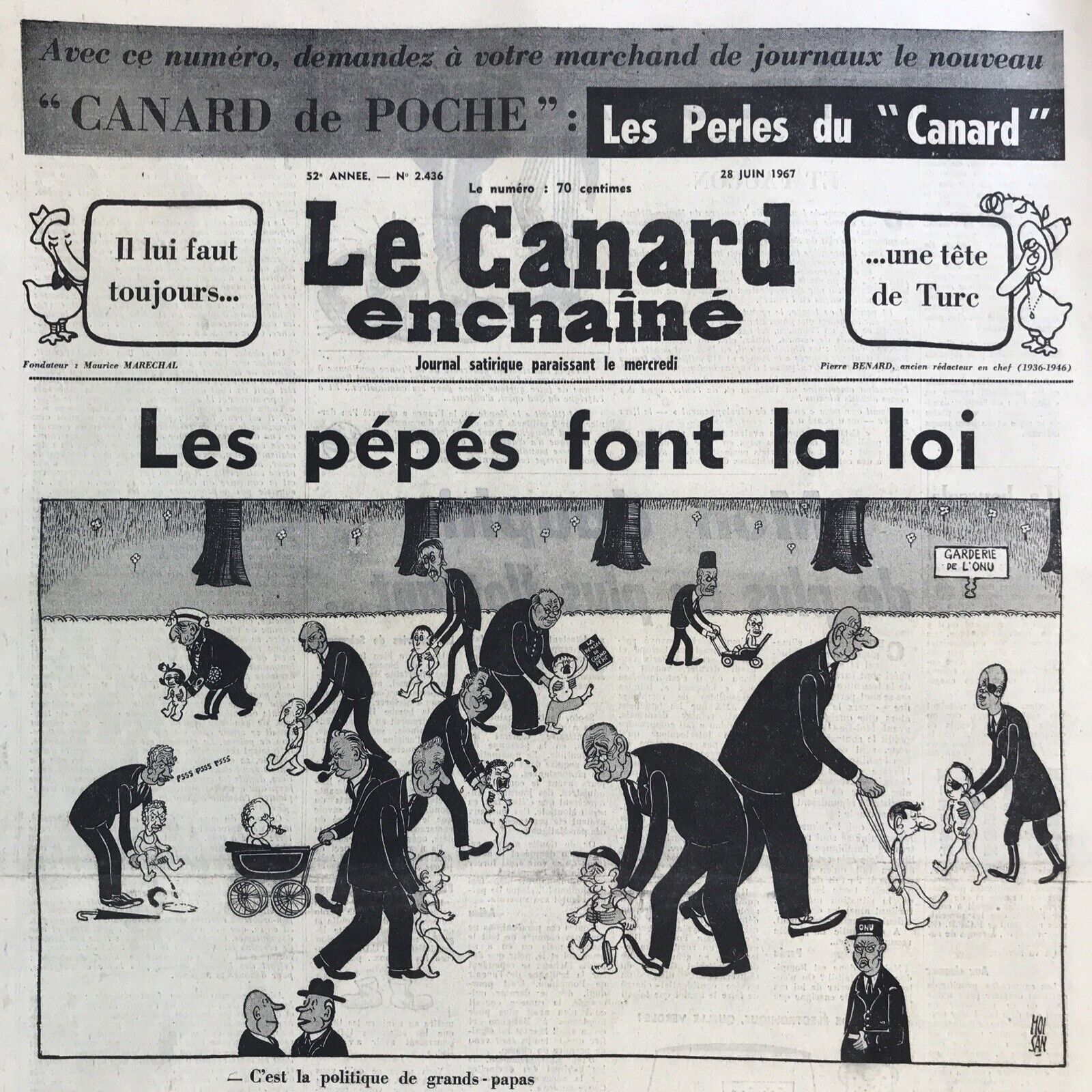 Couac ! | Acheter un Canard | Vente d'Anciens Journaux du Canard Enchaîné. Des Journaux Satiriques de Collection, Historiques & Authentiques de 1916 à 2004 ! | 2436