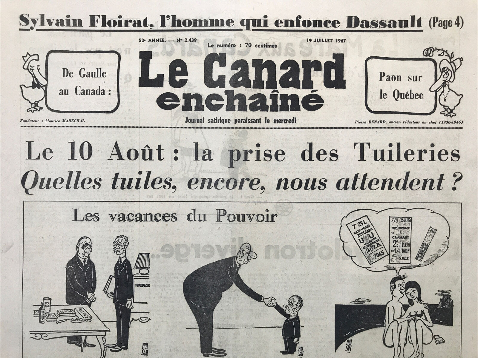 Couac ! | Acheter un Canard | Vente d'Anciens Journaux du Canard Enchaîné. Des Journaux Satiriques de Collection, Historiques & Authentiques de 1916 à 2004 ! | 2439