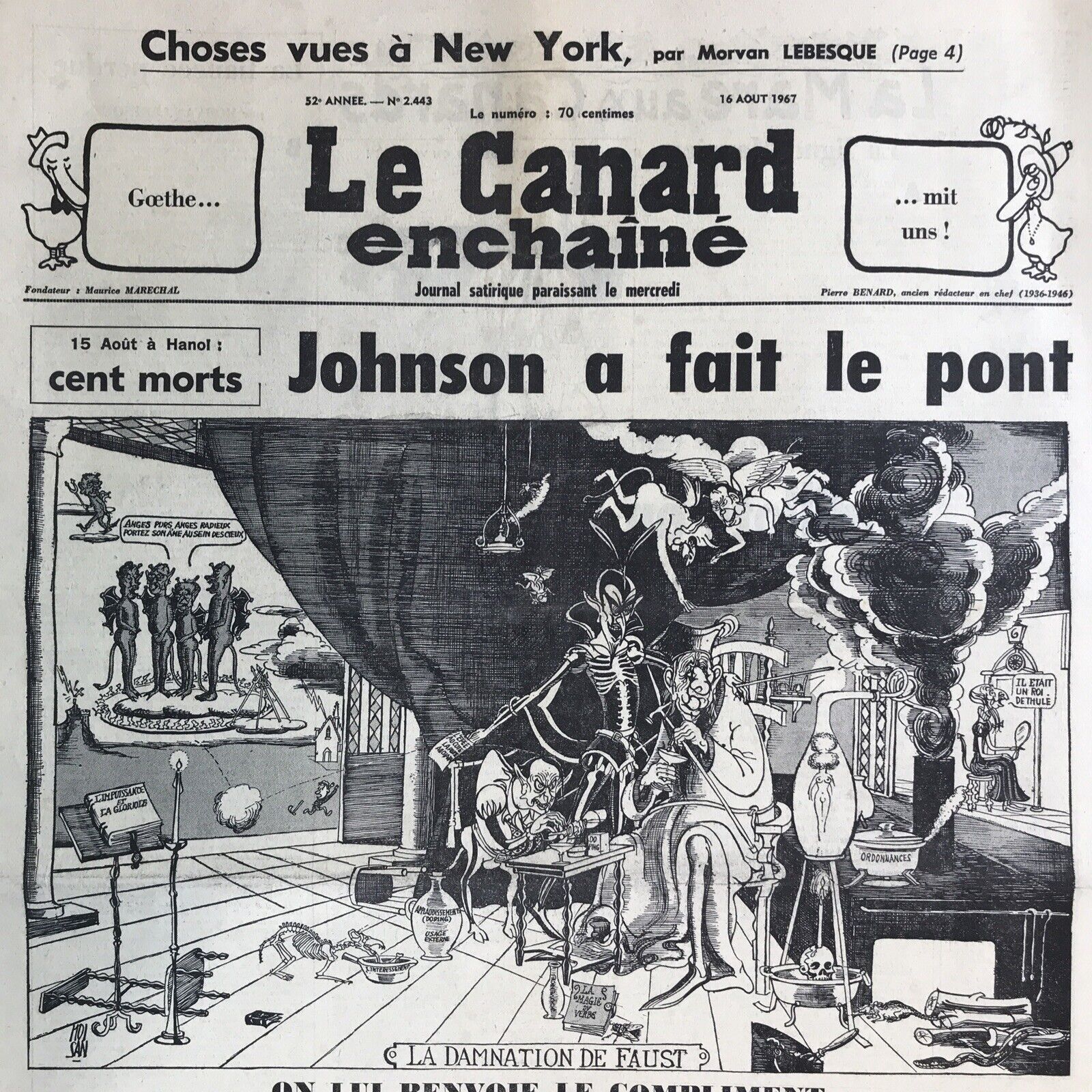 Couac ! | Acheter un Canard | Vente d'Anciens Journaux du Canard Enchaîné. Des Journaux Satiriques de Collection, Historiques & Authentiques de 1916 à 2004 ! | 2443