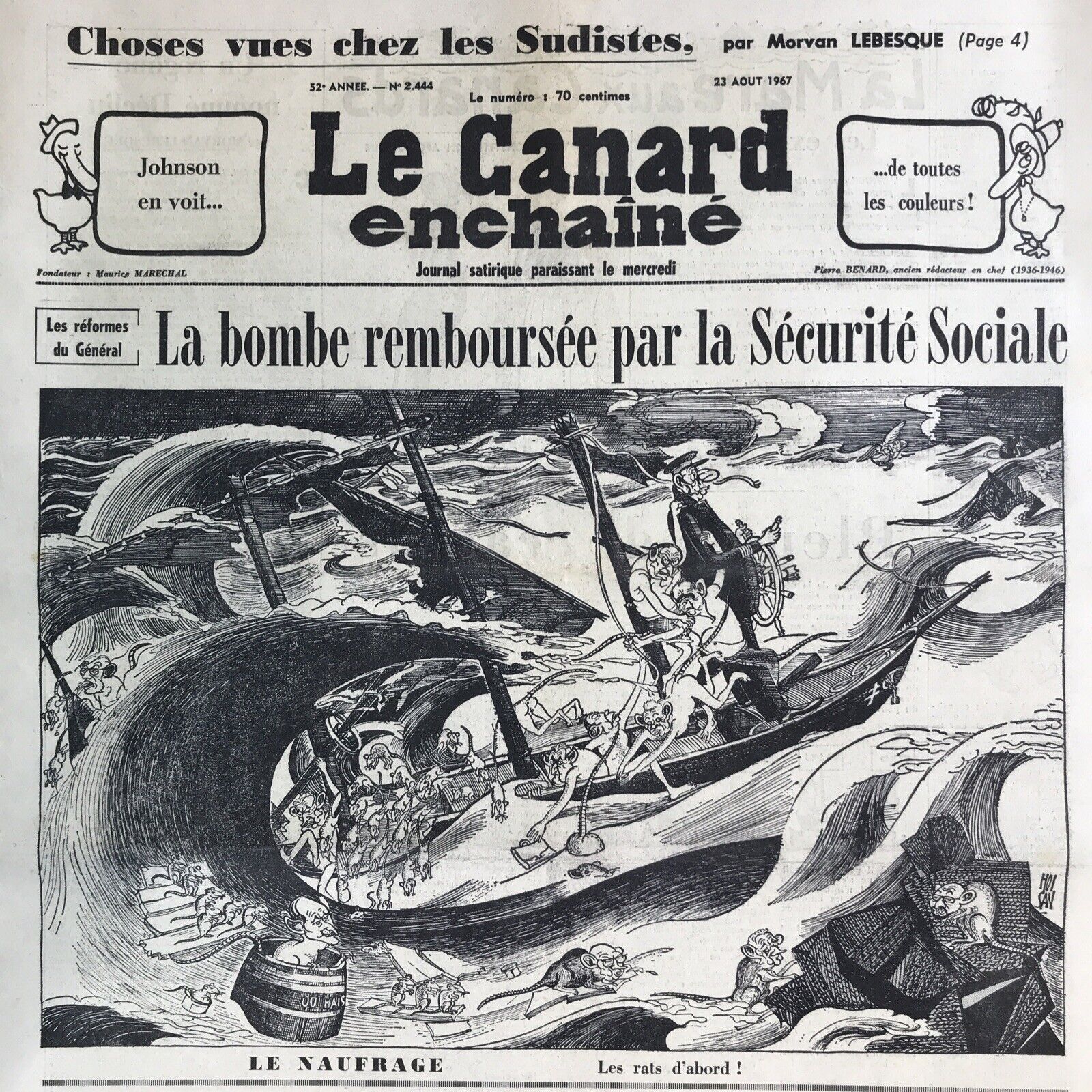 Couac ! | Acheter un Canard | Vente d'Anciens Journaux du Canard Enchaîné. Des Journaux Satiriques de Collection, Historiques & Authentiques de 1916 à 2004 ! | 2444