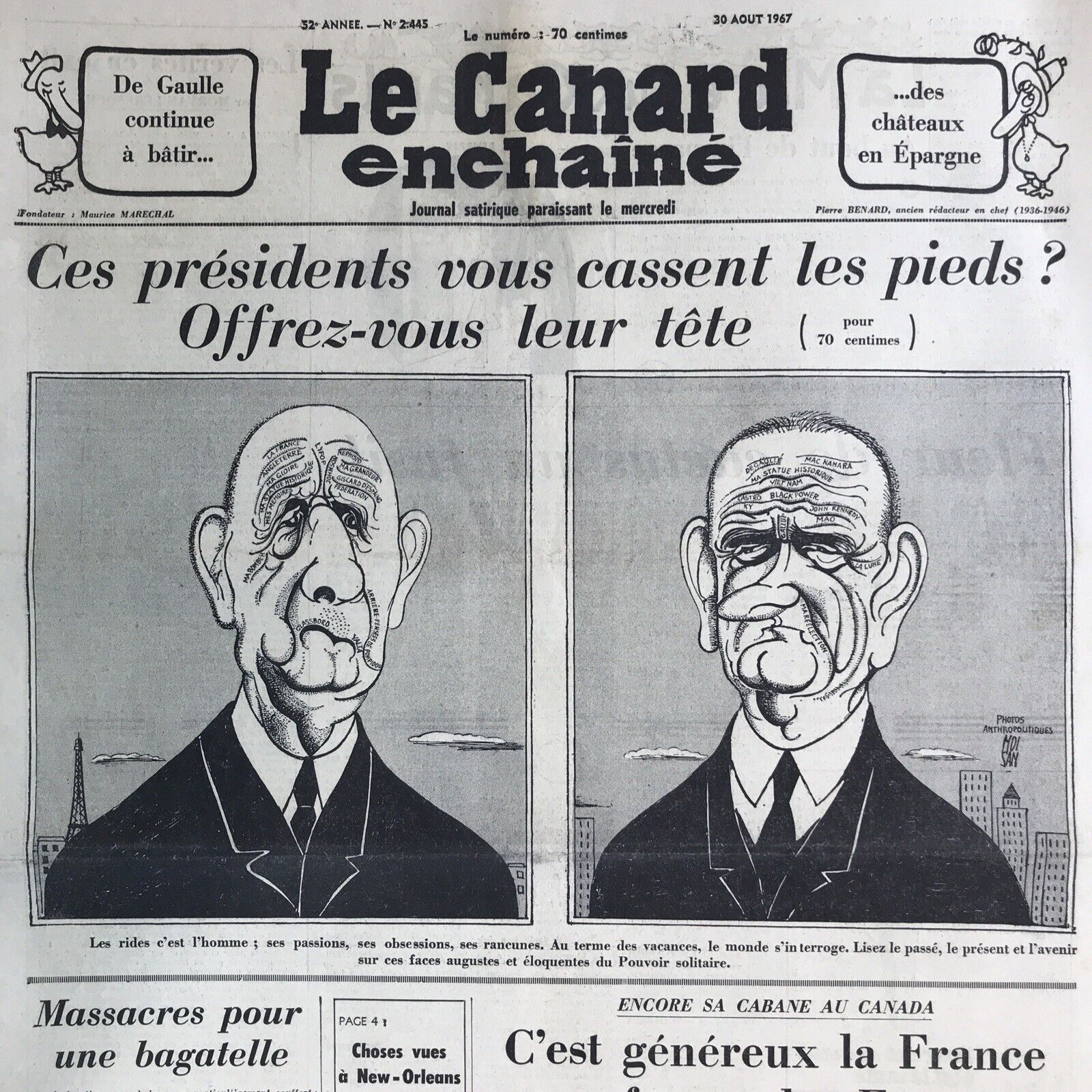 Couac ! | Acheter un Canard | Vente d'Anciens Journaux du Canard Enchaîné. Des Journaux Satiriques de Collection, Historiques & Authentiques de 1916 à 2004 ! | 2445