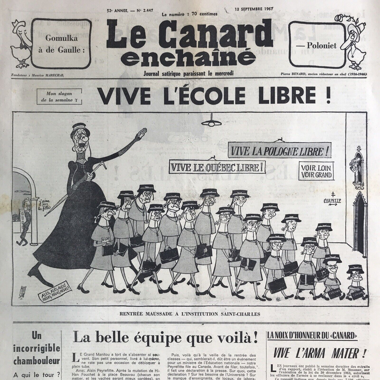 Couac ! | Acheter un Canard | Vente d'Anciens Journaux du Canard Enchaîné. Des Journaux Satiriques de Collection, Historiques & Authentiques de 1916 à 2004 ! | 2447